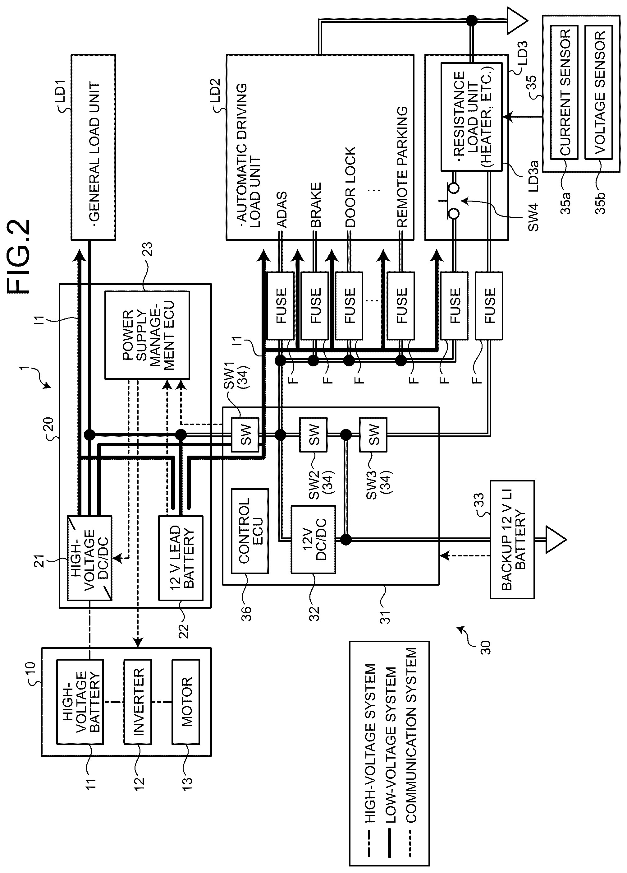 Patent US12552338 Figure 2 – Vehicle power supply system