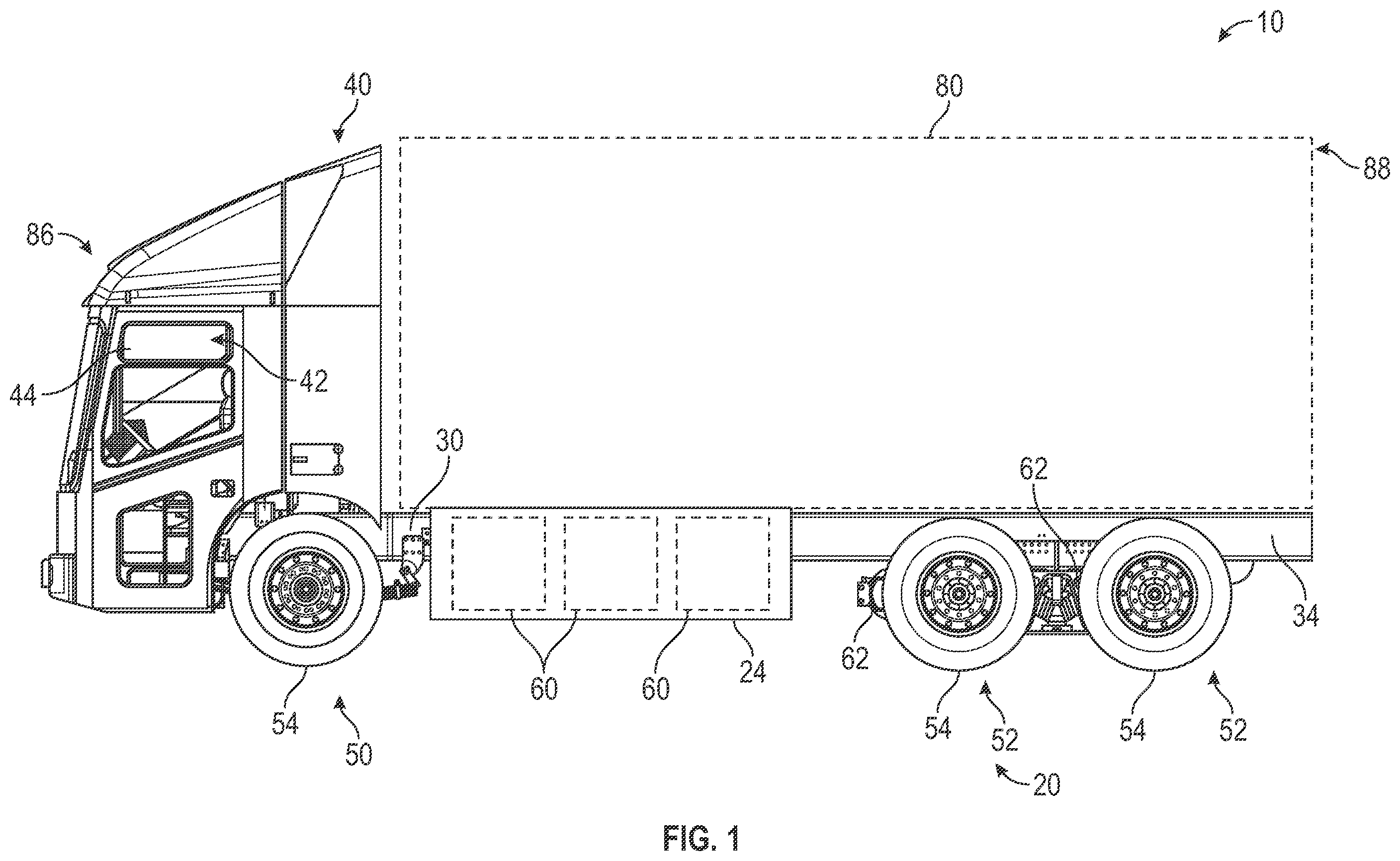 Patent US12552339 — Hydraulic systems and methods for a vehicle with a common pump supplying steering and braking functions — Figure 1