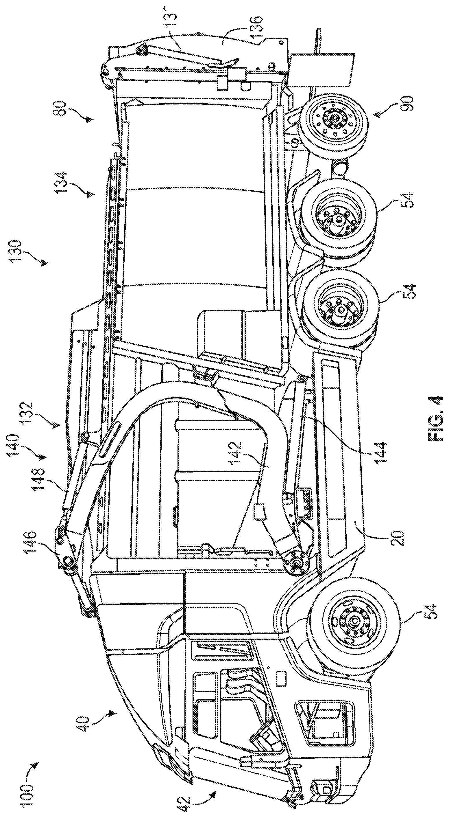 Patent US12552339 Figure 4 – Hydraulic systems and methods for a vehicle with a common pump supplying steering and braking functions