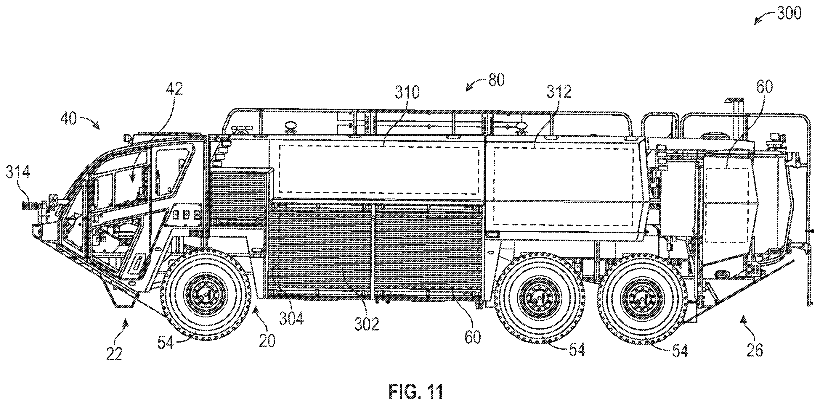 Patent US12552339 Figure 11 – Hydraulic systems and methods for a vehicle with a common pump supplying steering and braking functions