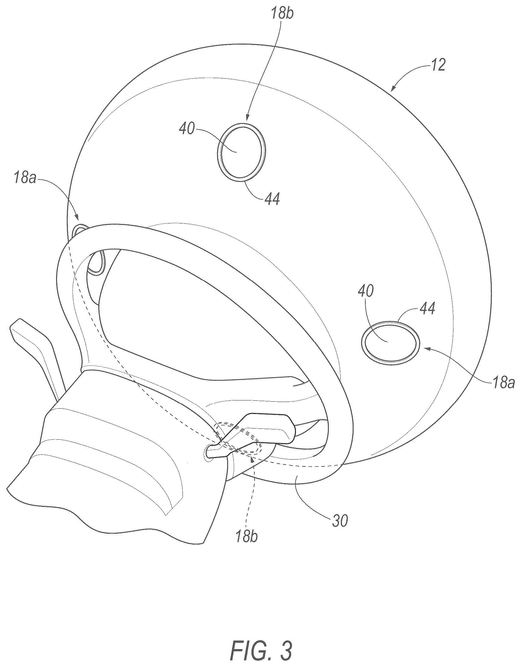 Patent US12552341 Figure 3 – Airbag with vents having different venting characteristics