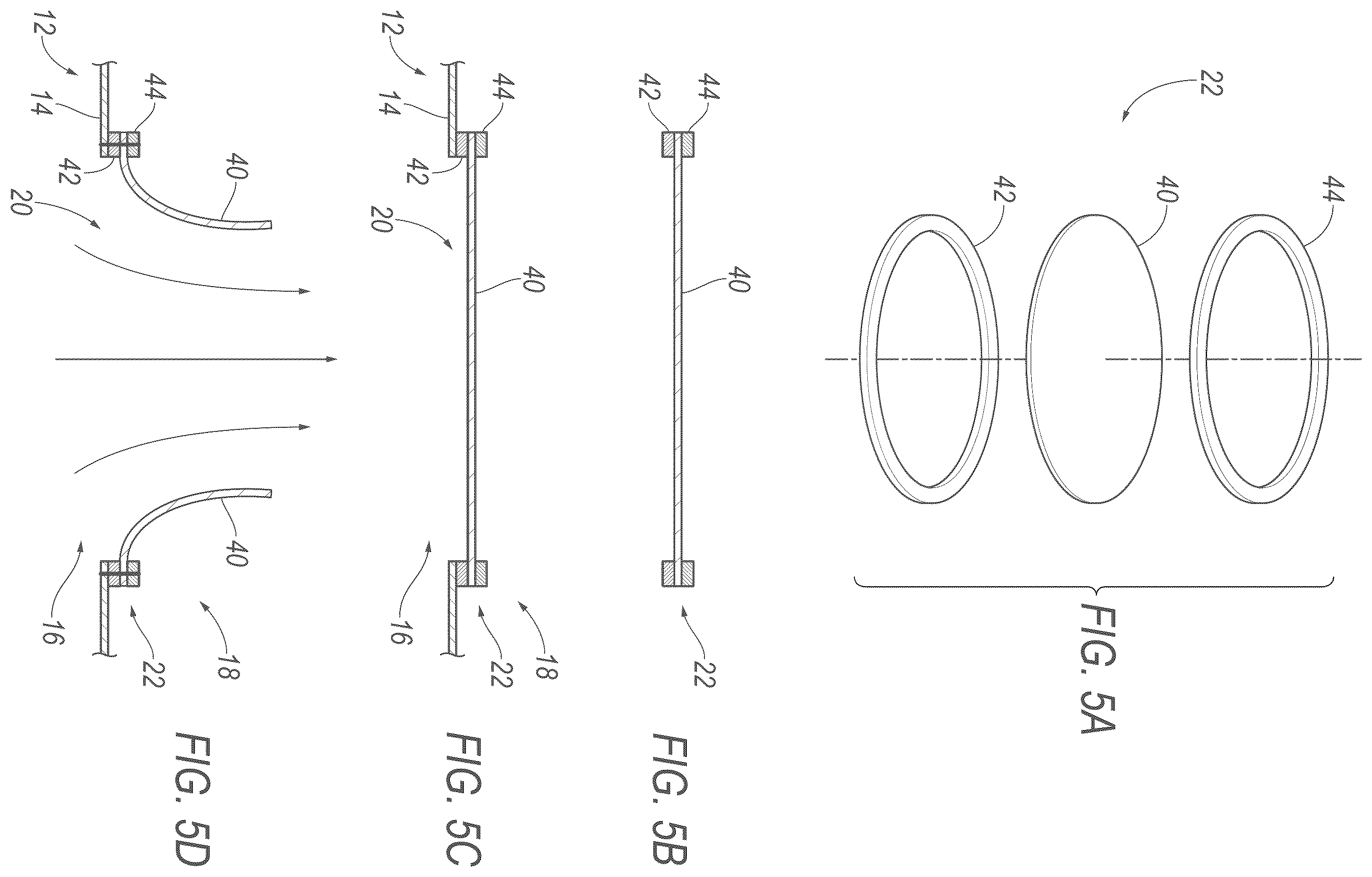 Patent US12552341 Figure 5 – Airbag with vents having different venting characteristics