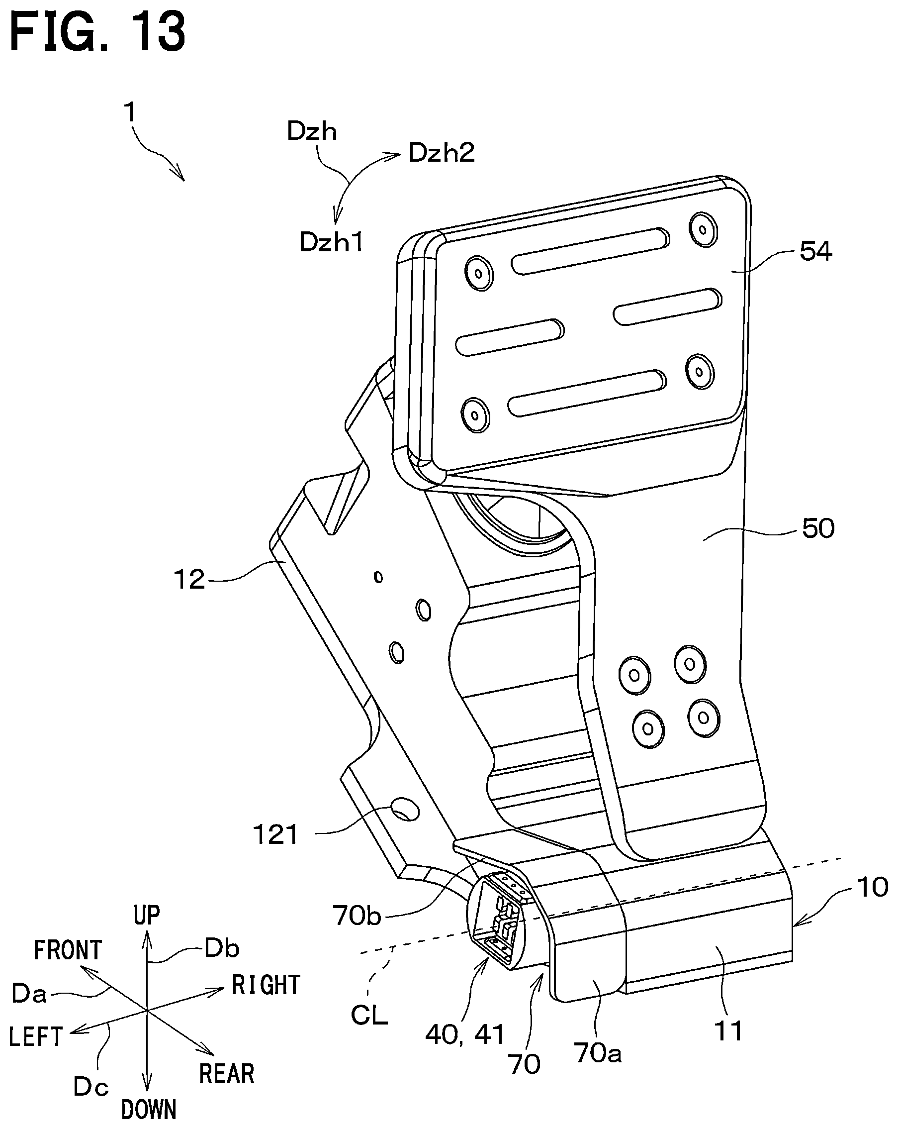 Patent US12552349 Figure 13 – Brake pedal device