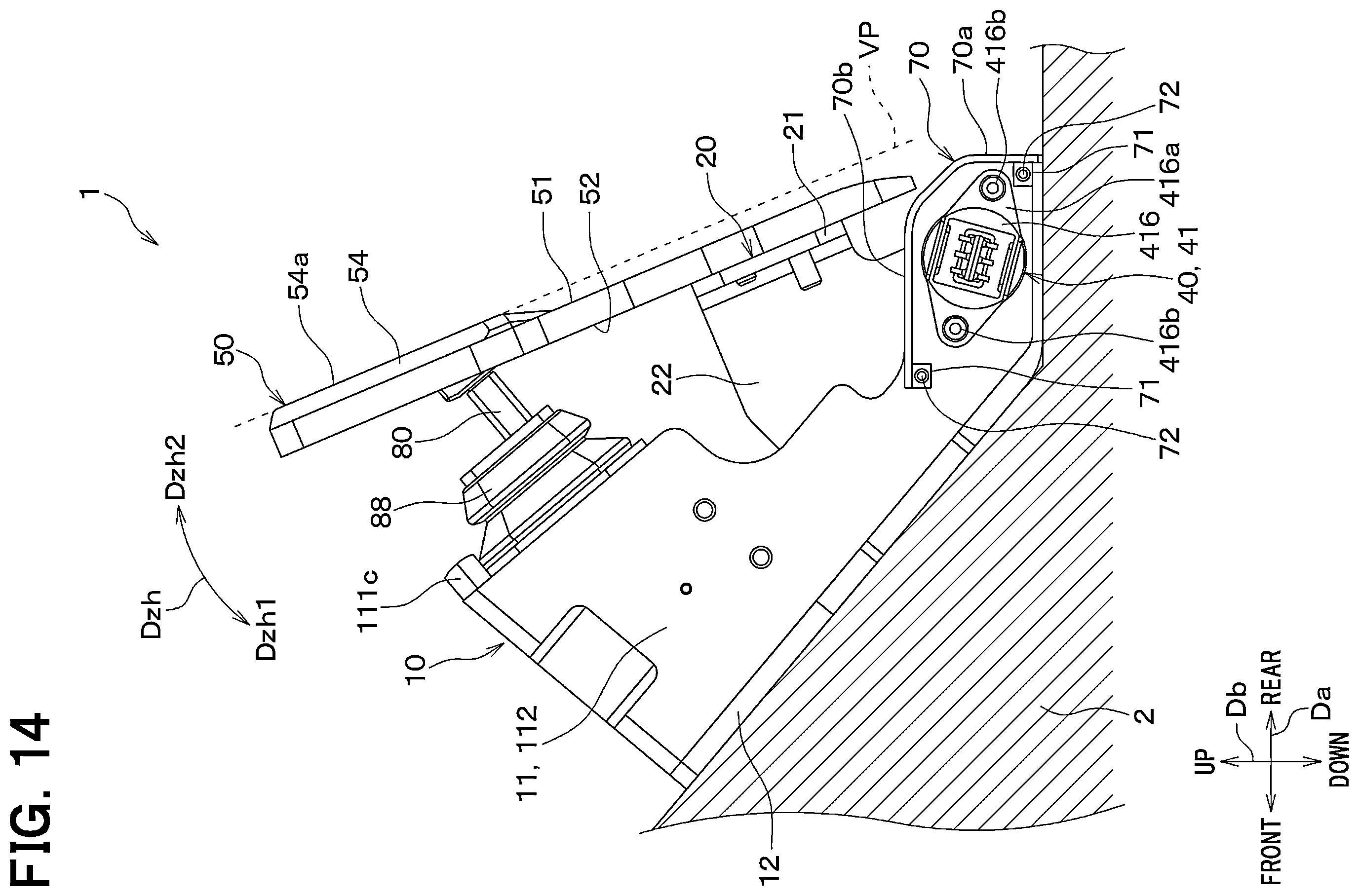 Patent US12552349 Figure 14 – Brake pedal device