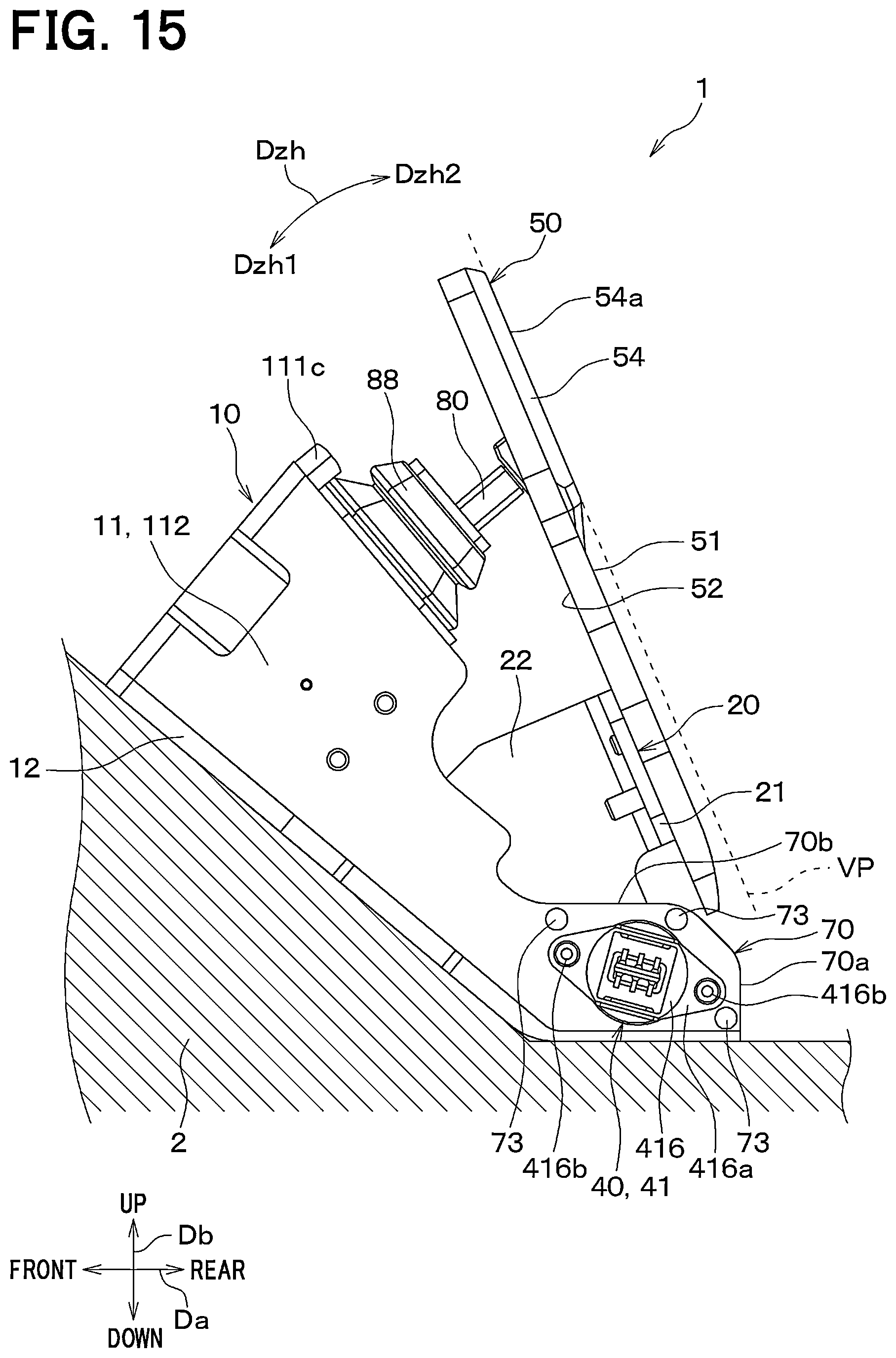 Patent US12552349 Figure 15 – Brake pedal device
