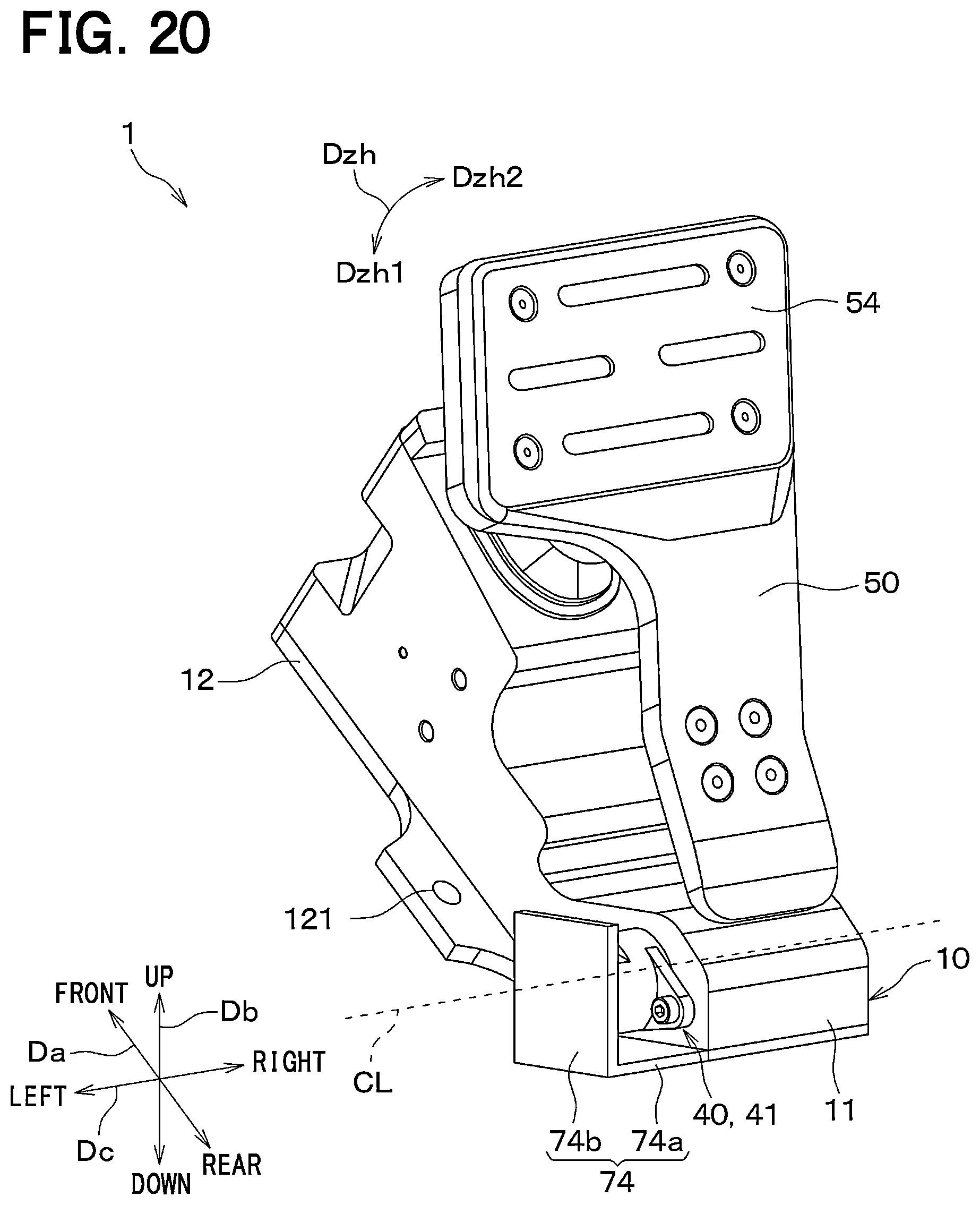 Patent US12552349 Figure 20 – Brake pedal device