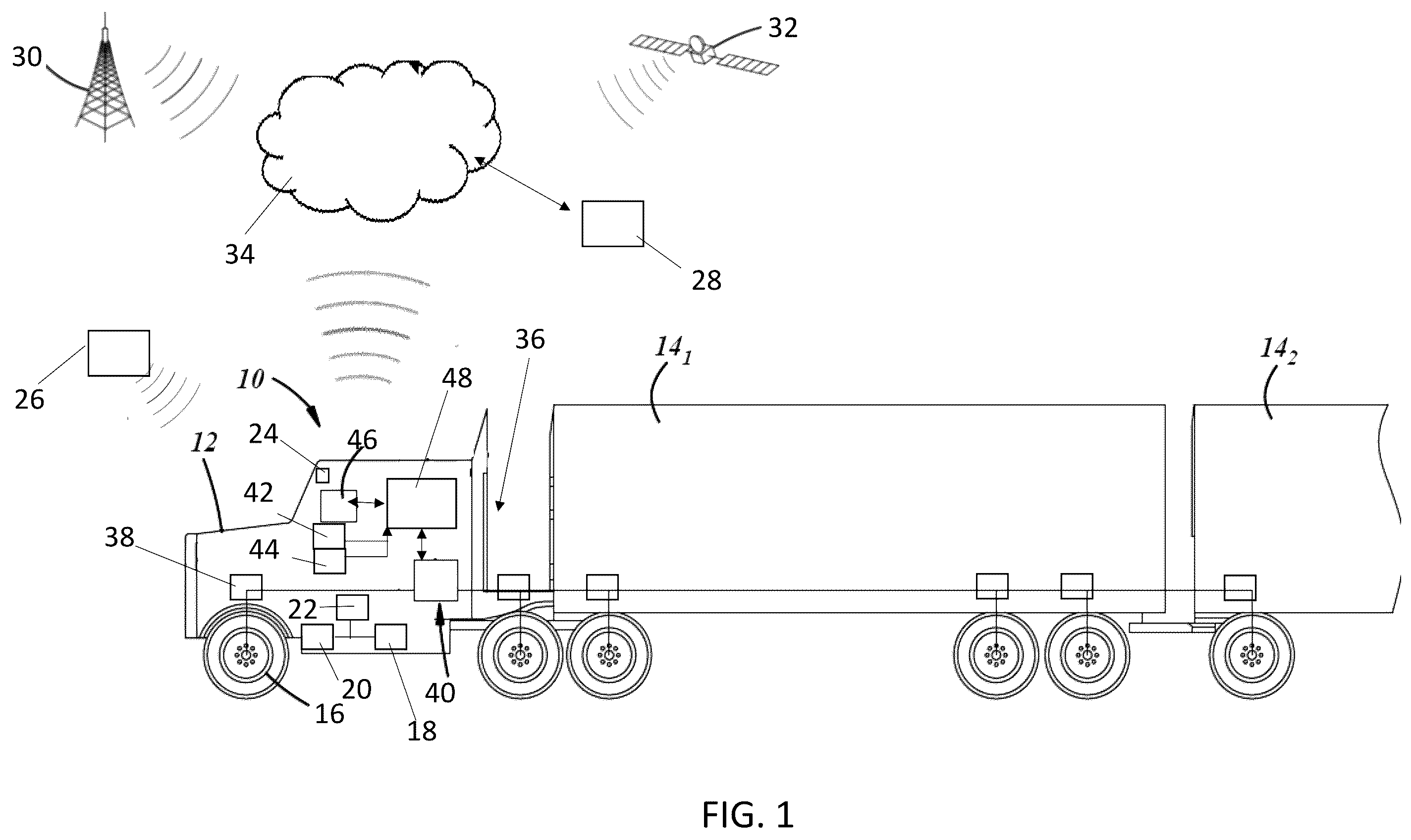 Patent US12552353 Figure 1 – System and method for controlling a vehicle parking brake