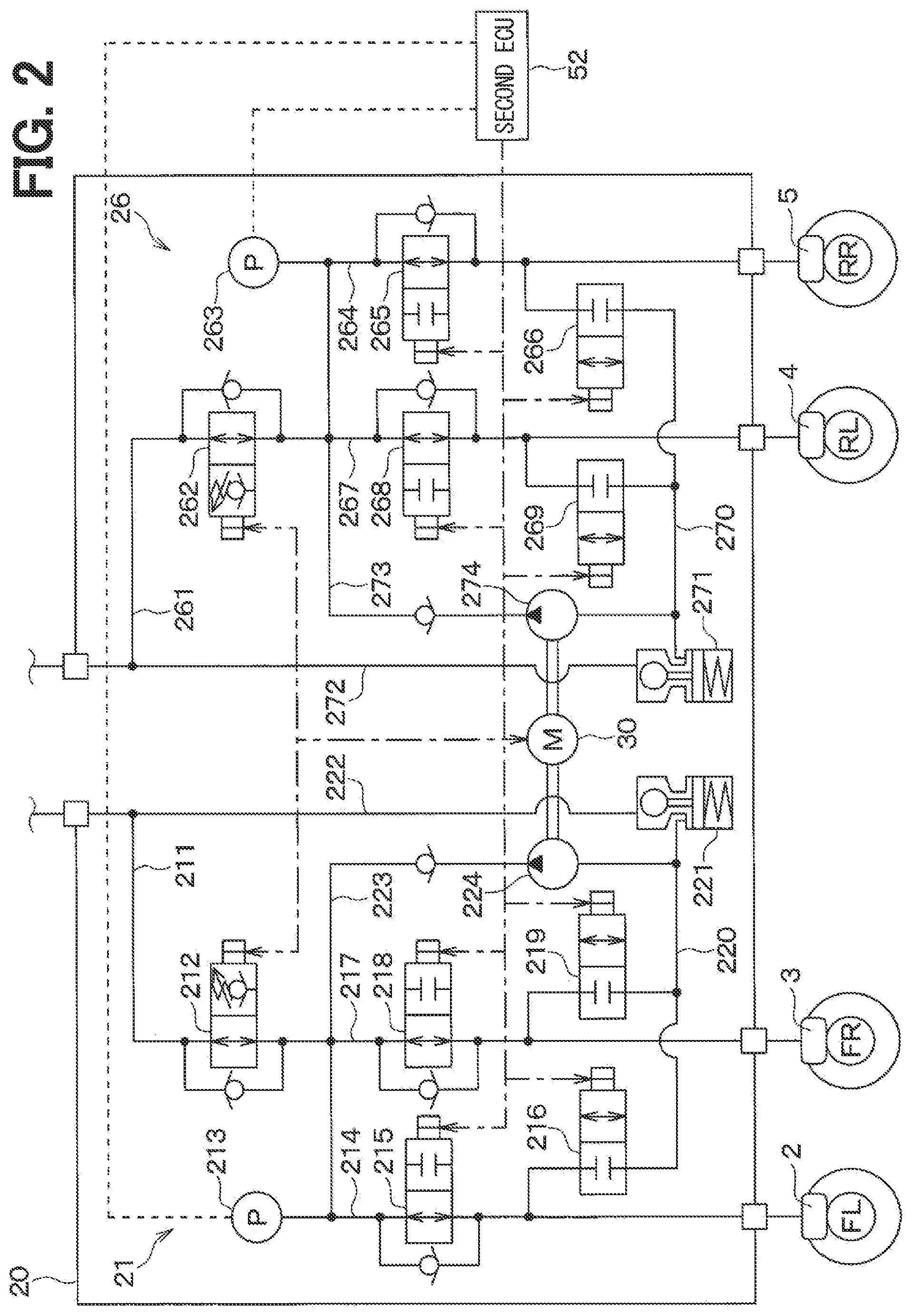 Patent US12552355 Figure 2 – Brake device for vehicle