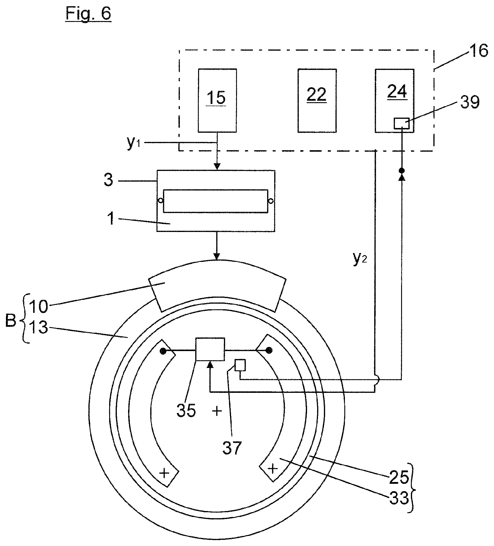 Patent US12552359 Figure 6 – Test arrangement for functional testing of a vehicle brake control system