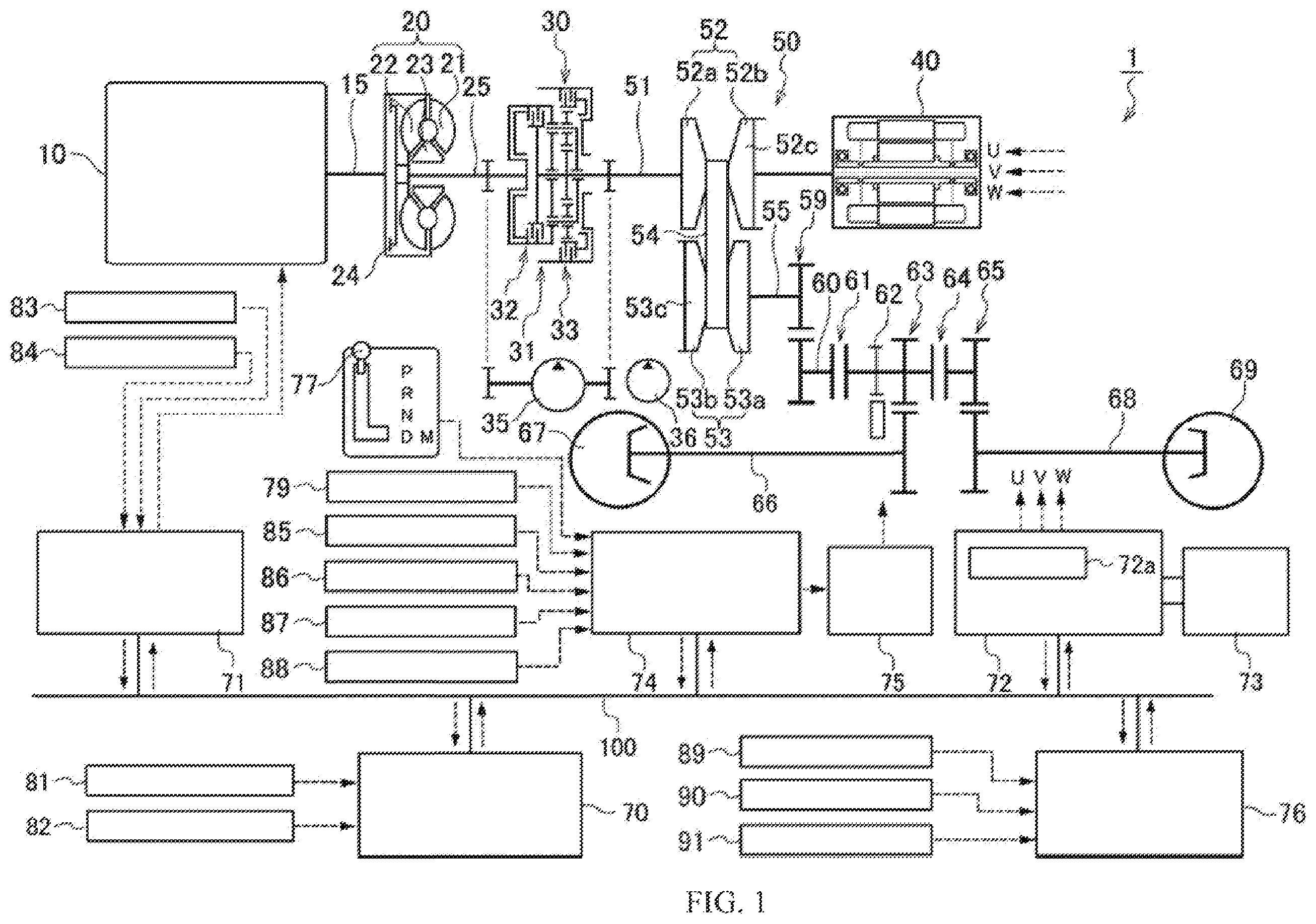 Patent US12552361 Figure 1 – Hybrid vehicle