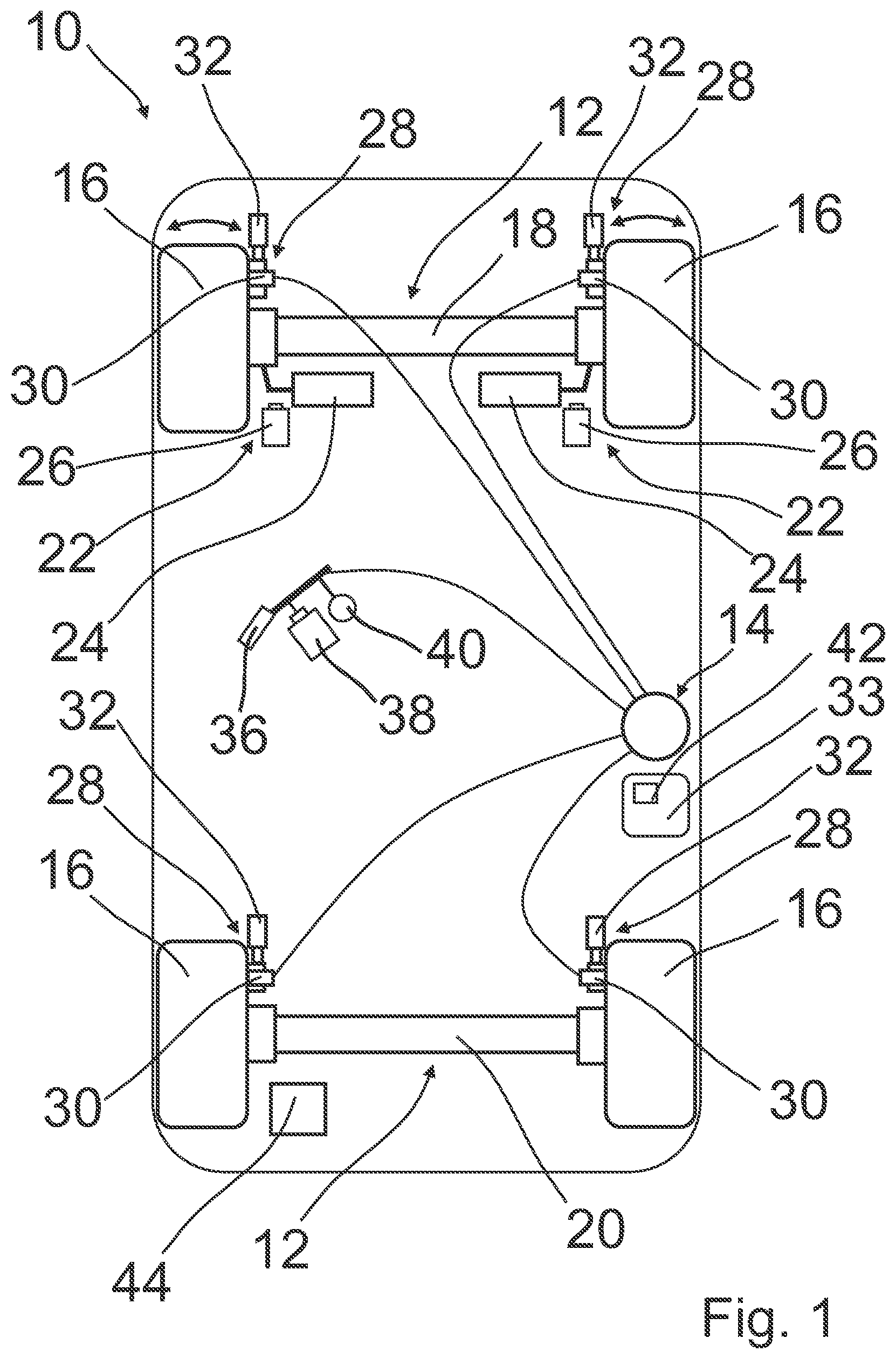Patent US12552362 — Method and apparatus for compensating a yaw moment acting on a vehicle — Figure 1