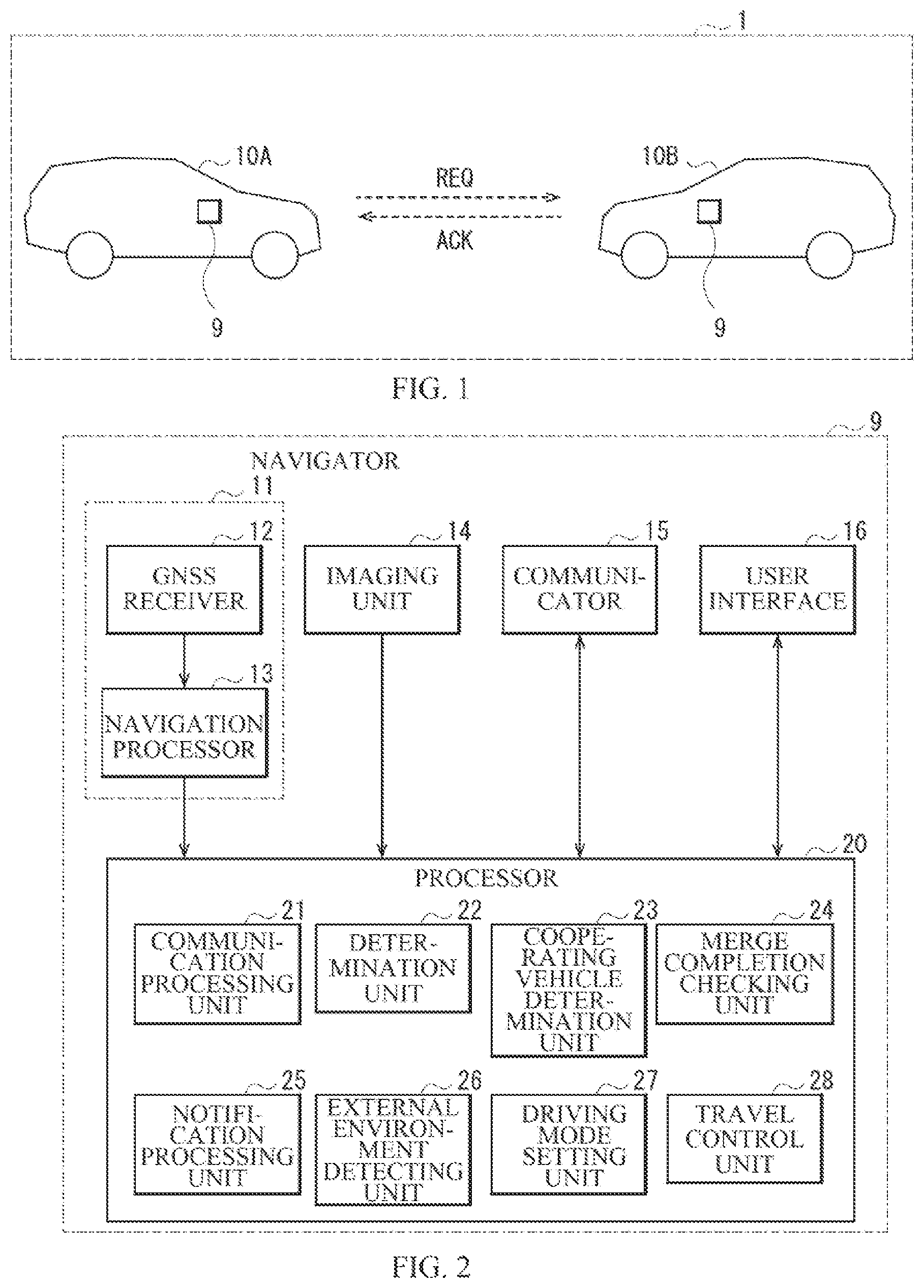 Patent US12552370 Figure 1 – Merge assist apparatus