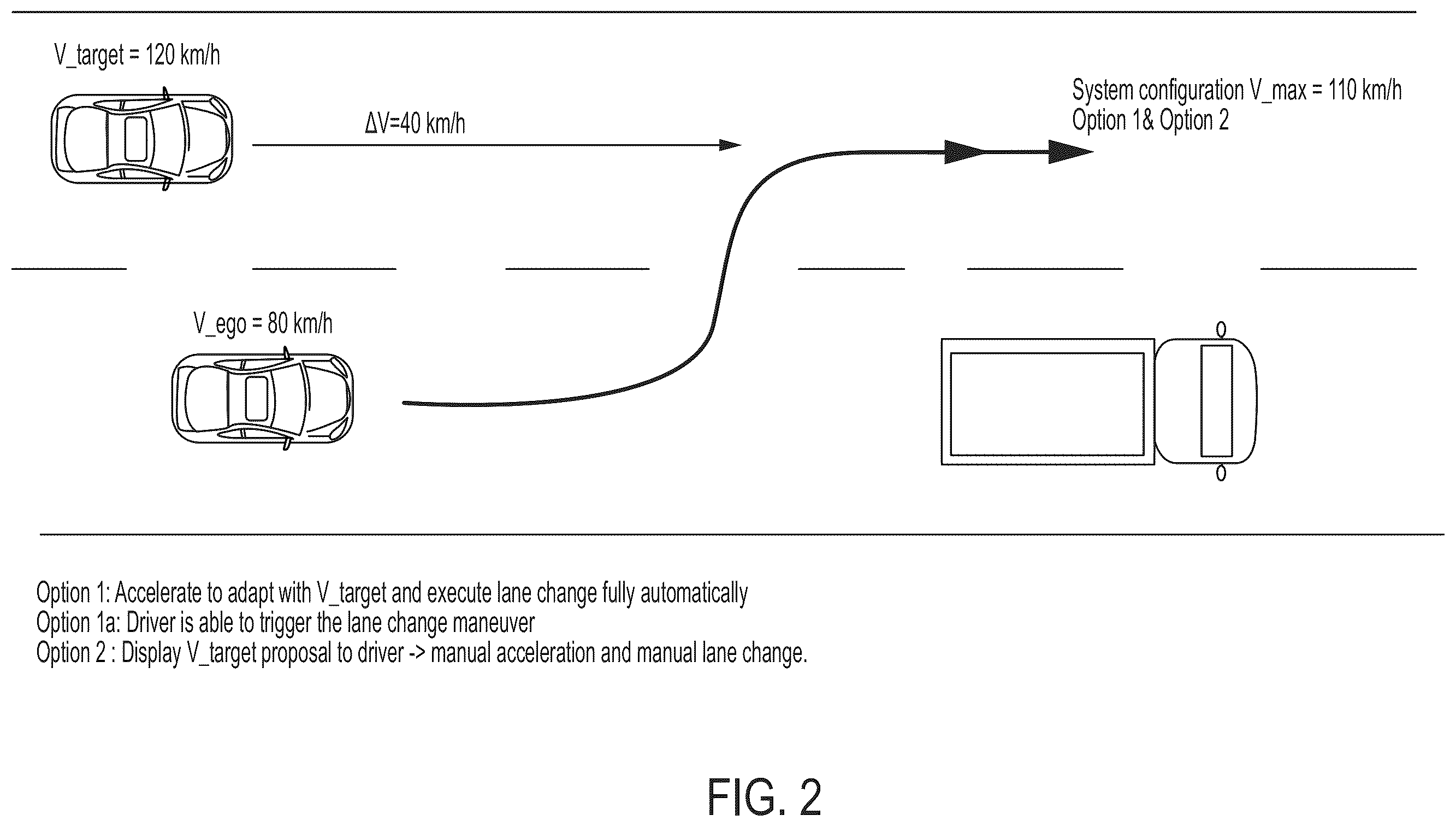 Patent US12552372 Figure 2 – Vehicular control system with passing control function