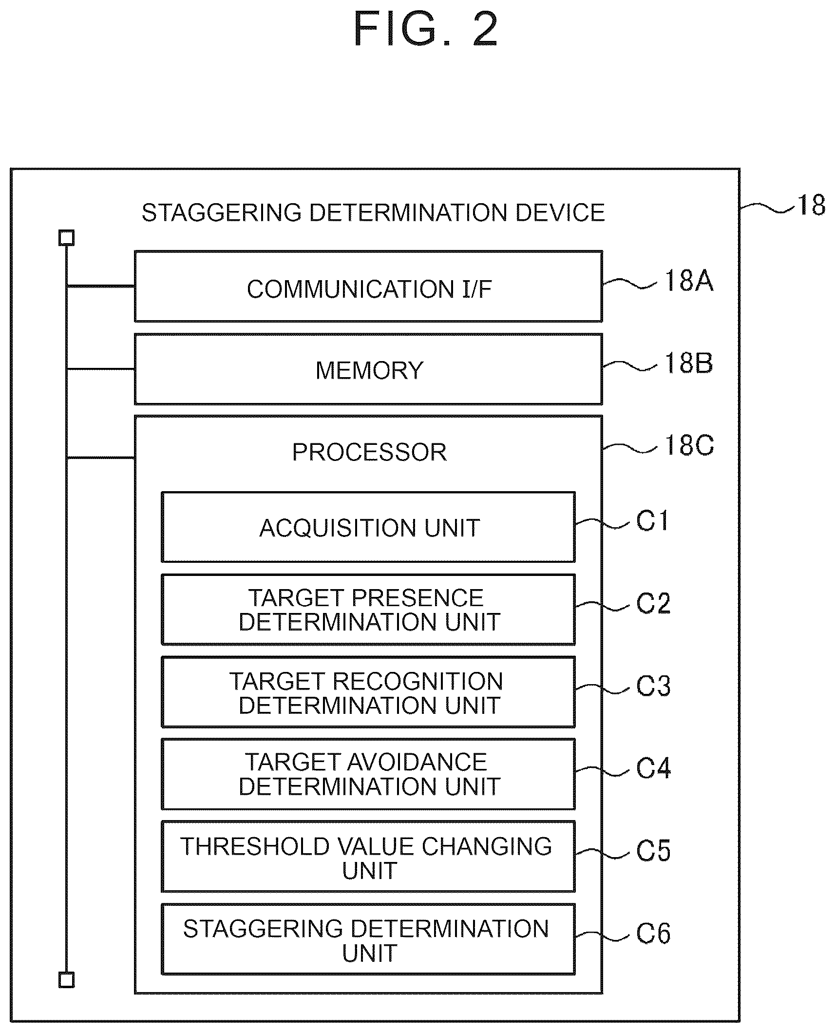 Patent US12552379 Figure 2 – Staggering determination device, staggering determination method, and storage medium