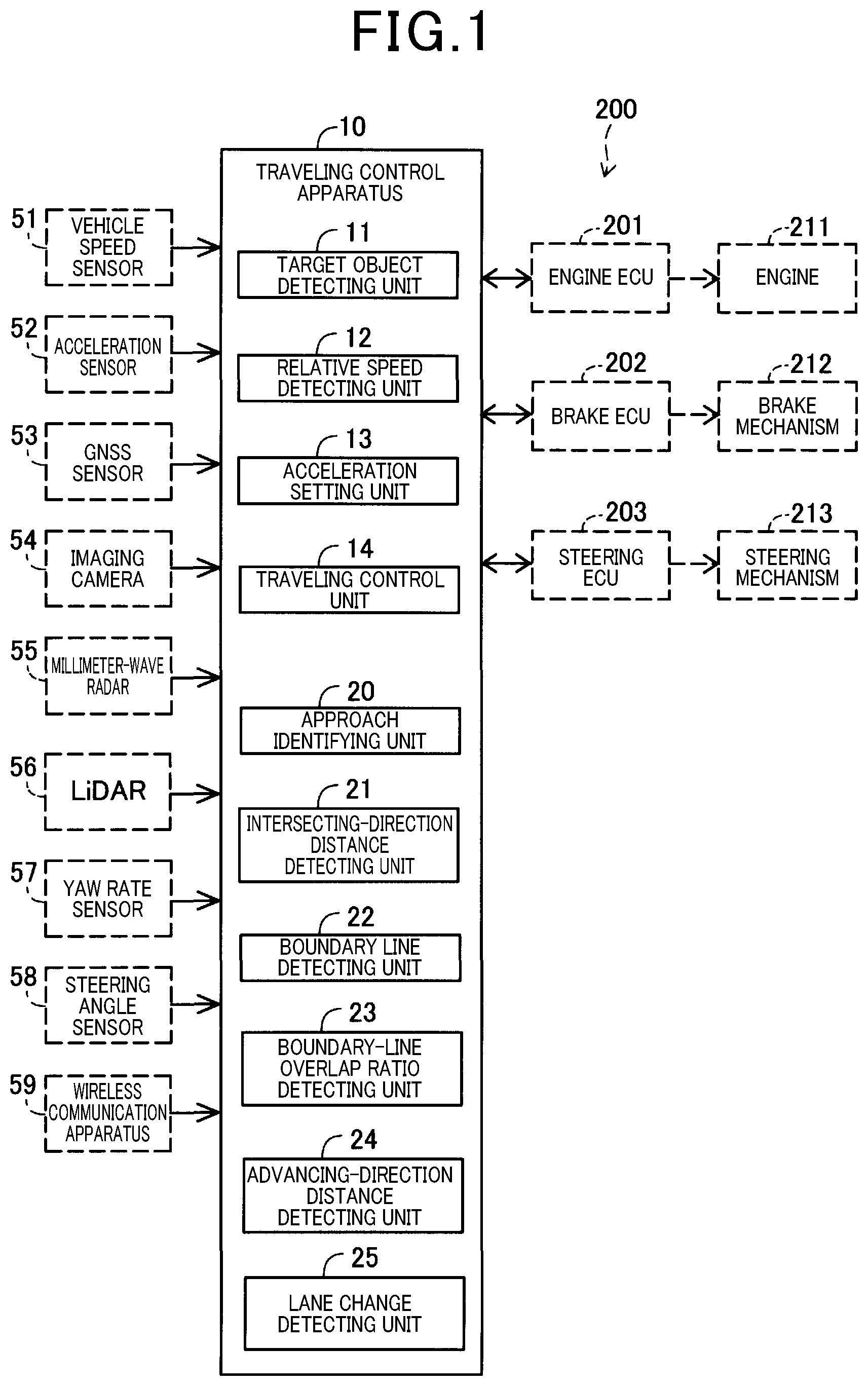 Patent US12552380 Figure 1 – Traveling control apparatus