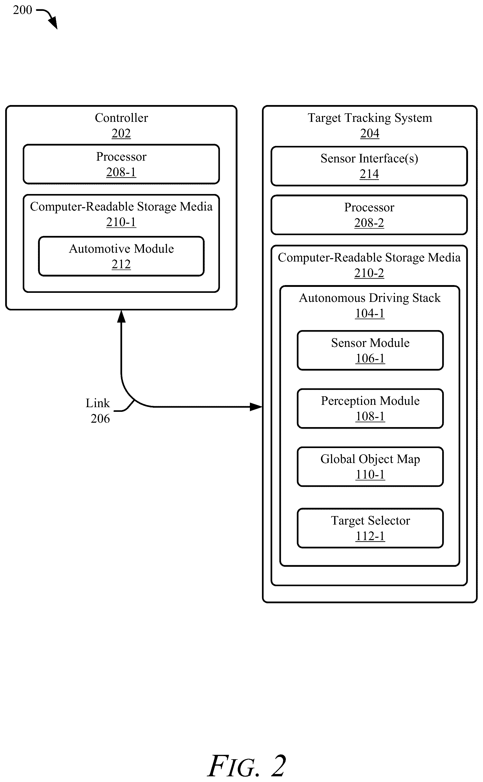 Patent US12552381 Figure 2 – Target of interest selection on roadway ramps for avoidance driving maneuvers