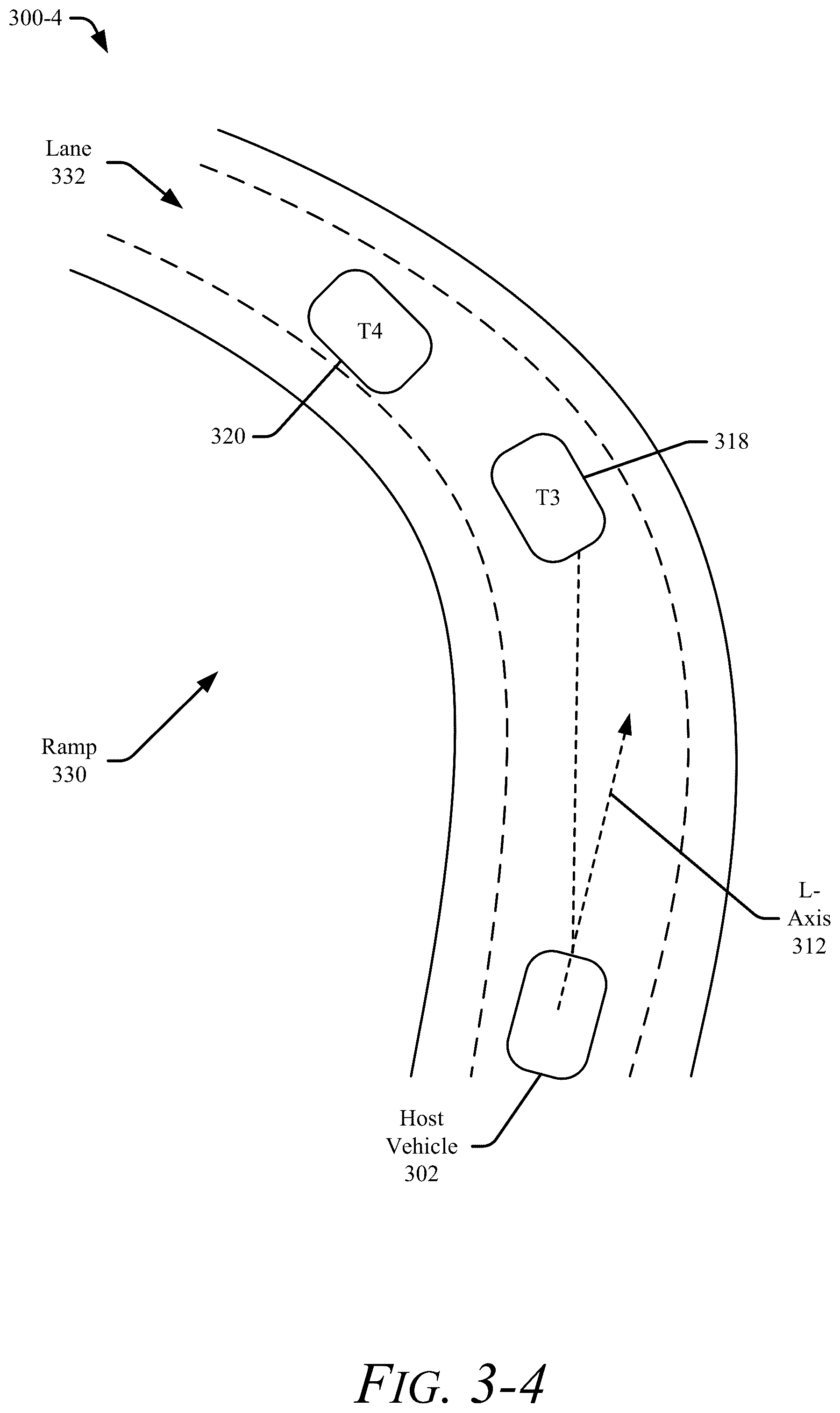 Patent US12552381 Figure 6 – Target of interest selection on roadway ramps for avoidance driving maneuvers