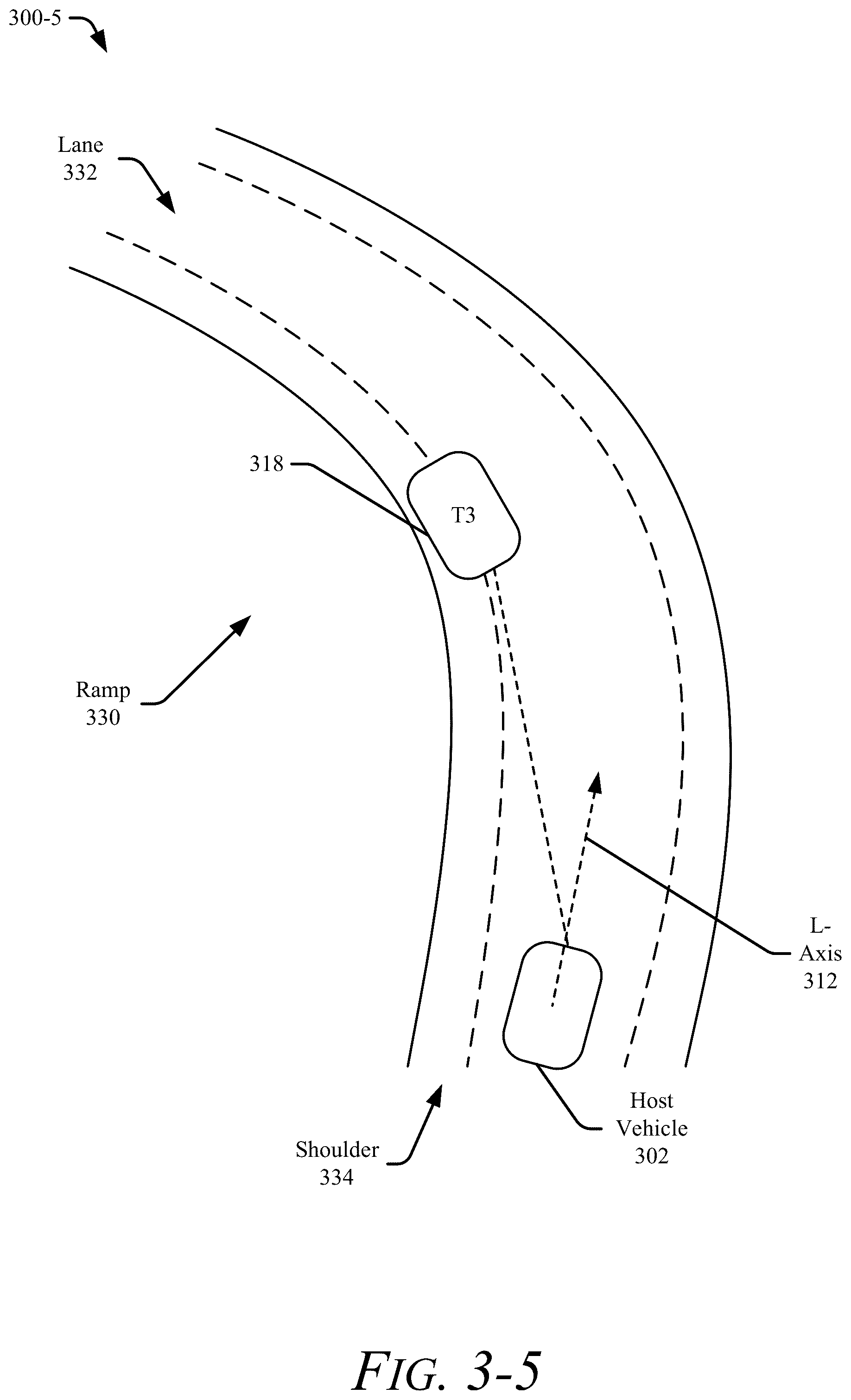 Patent US12552381 Figure 7 – Target of interest selection on roadway ramps for avoidance driving maneuvers