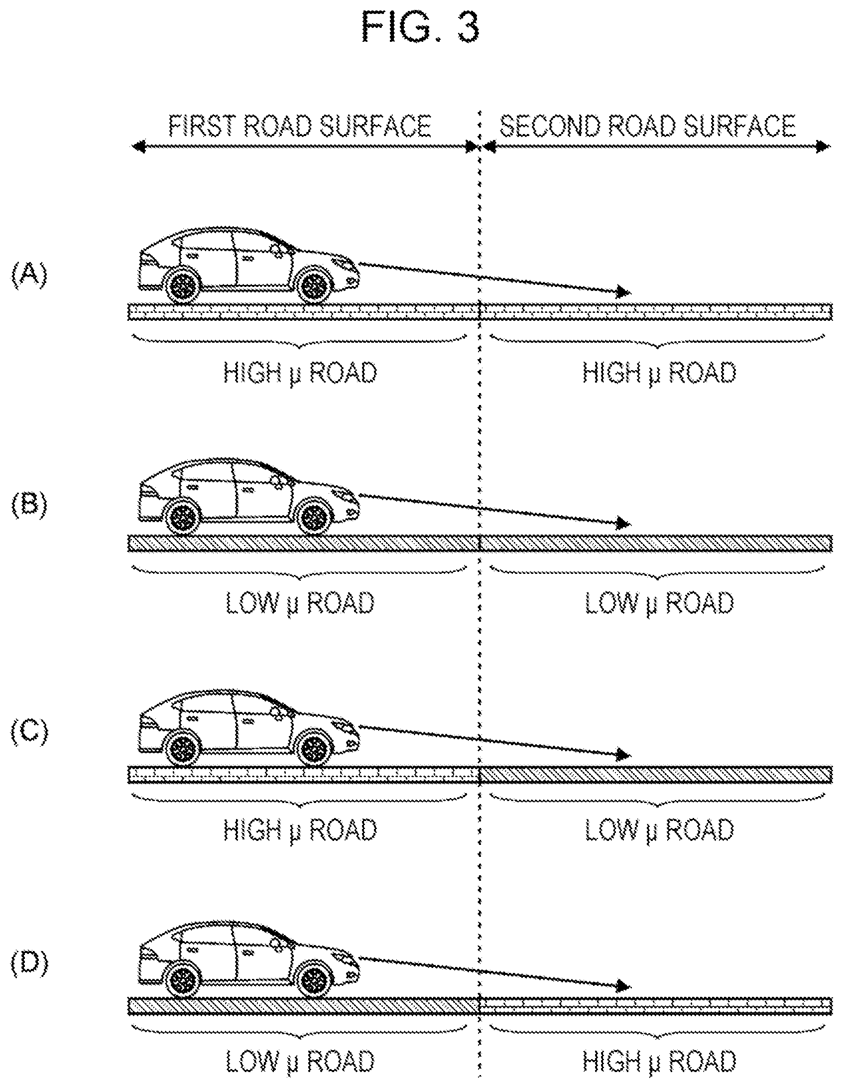 Patent US12552390 Figure 3 – Vehicle that detects road surface information using contact detectors and contactless detectors