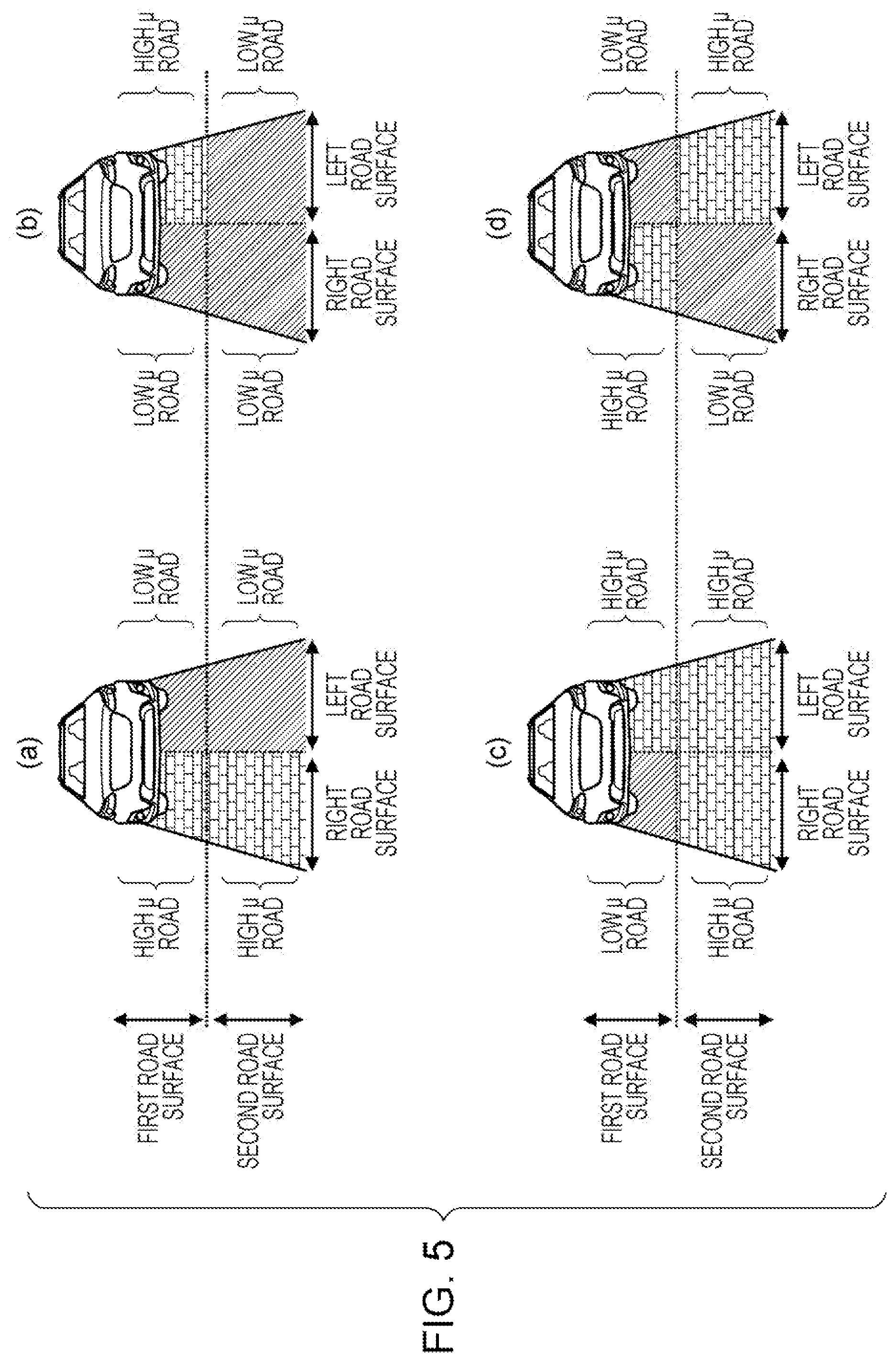 Patent US12552390 Figure 5 – Vehicle that detects road surface information using contact detectors and contactless detectors