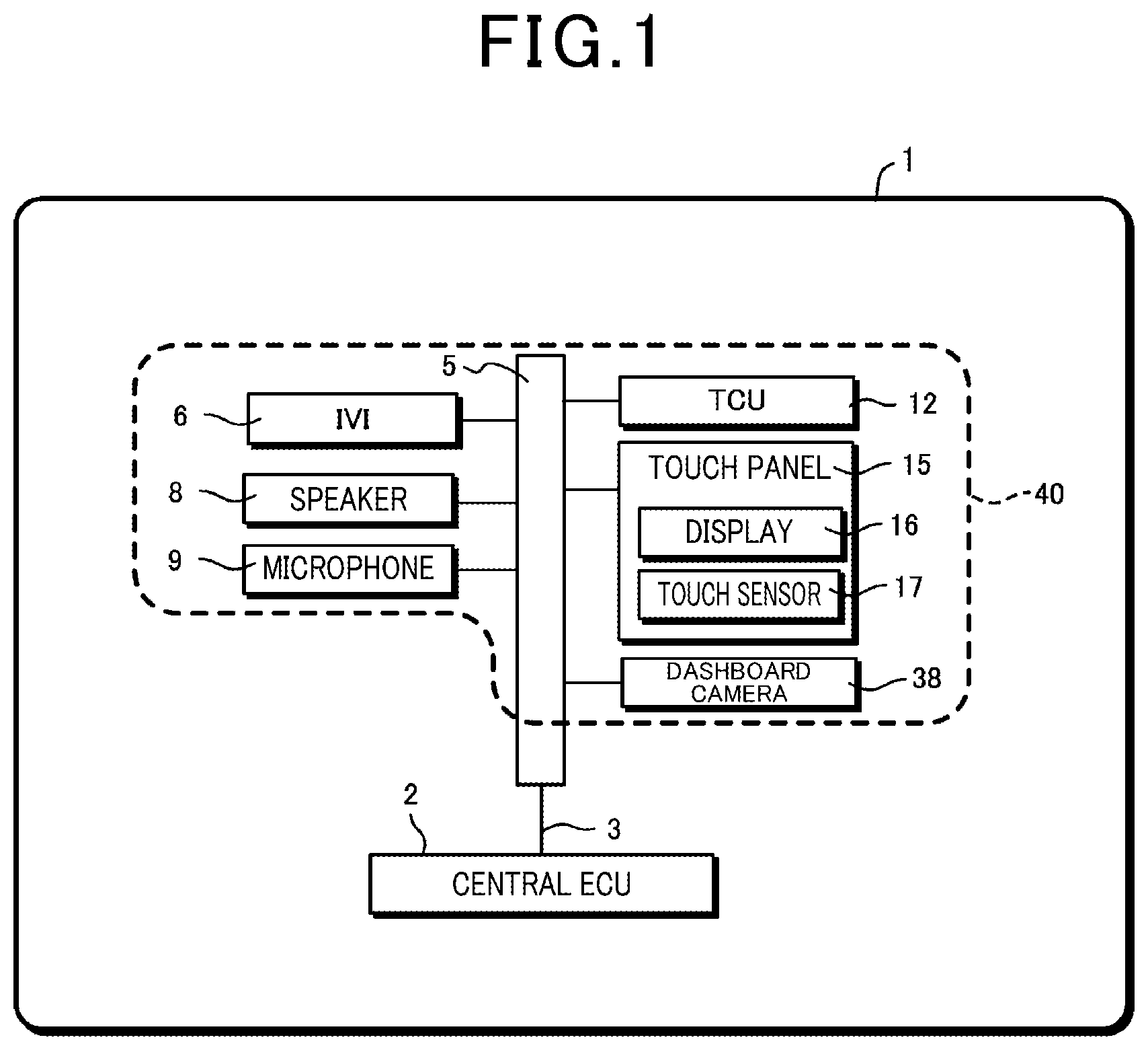 Patent US12552391 — Information processing system mounted on a vehicle and including connected dashboard camera, in-vehicle infotainment, microphone, and speaker, and information processing method — Figure 1