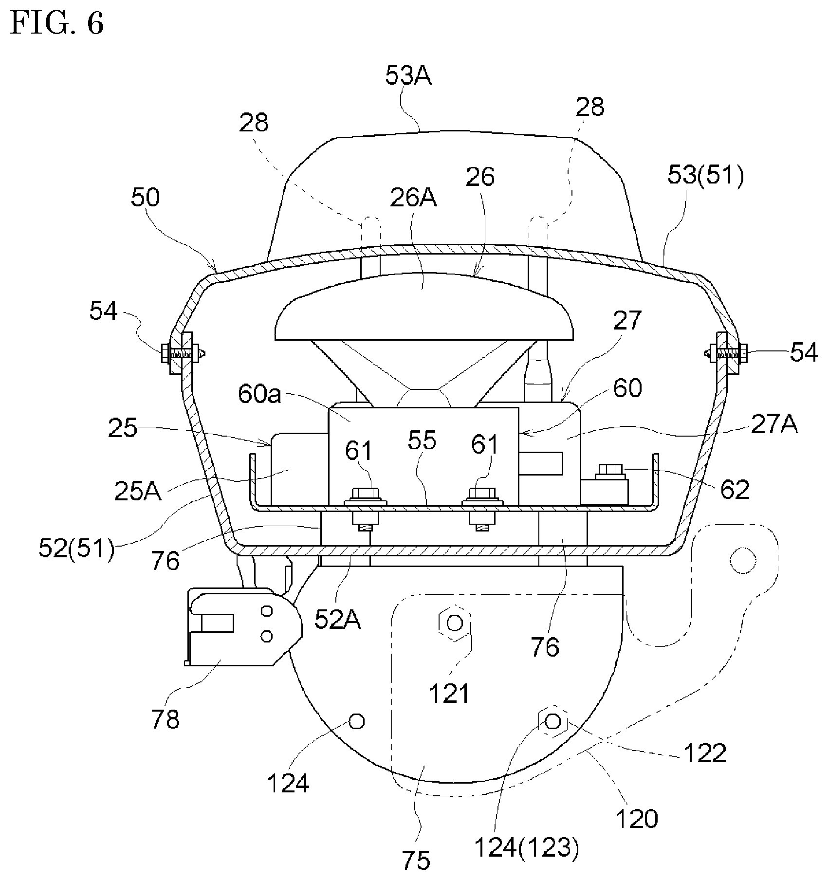 Patent US12552405 Figure 5 – Work vehicle with antenna devices for autonomous travel