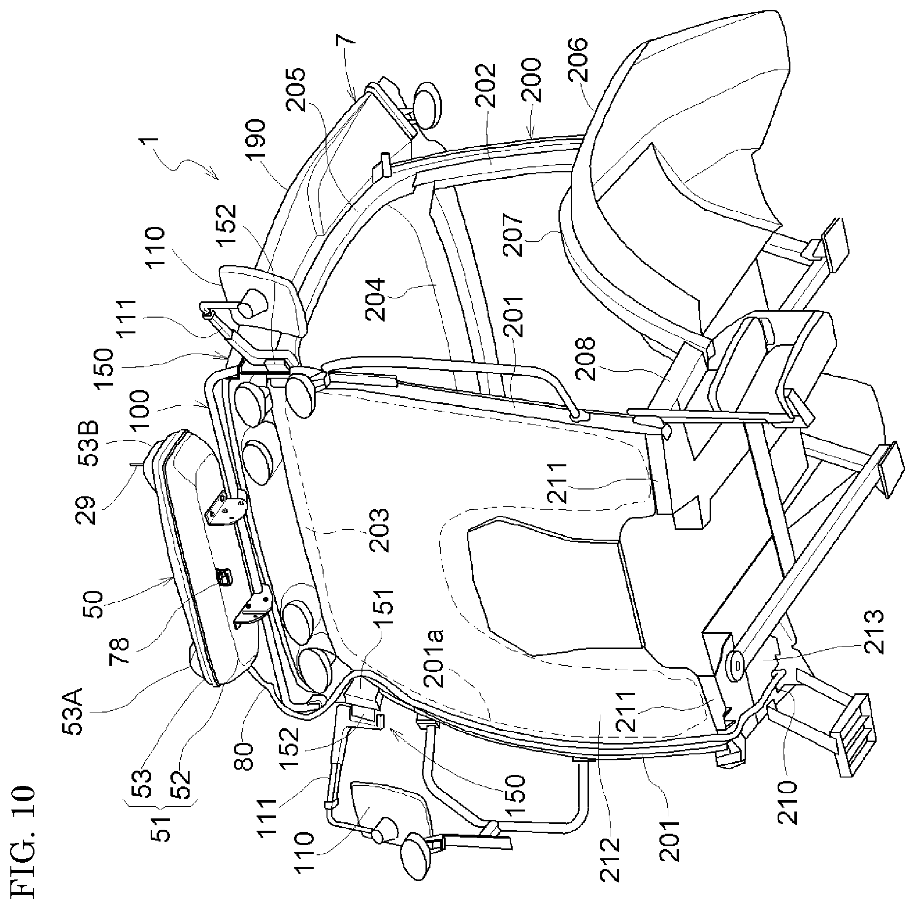 Patent US12552405 Figure 8 – Work vehicle with antenna devices for autonomous travel
