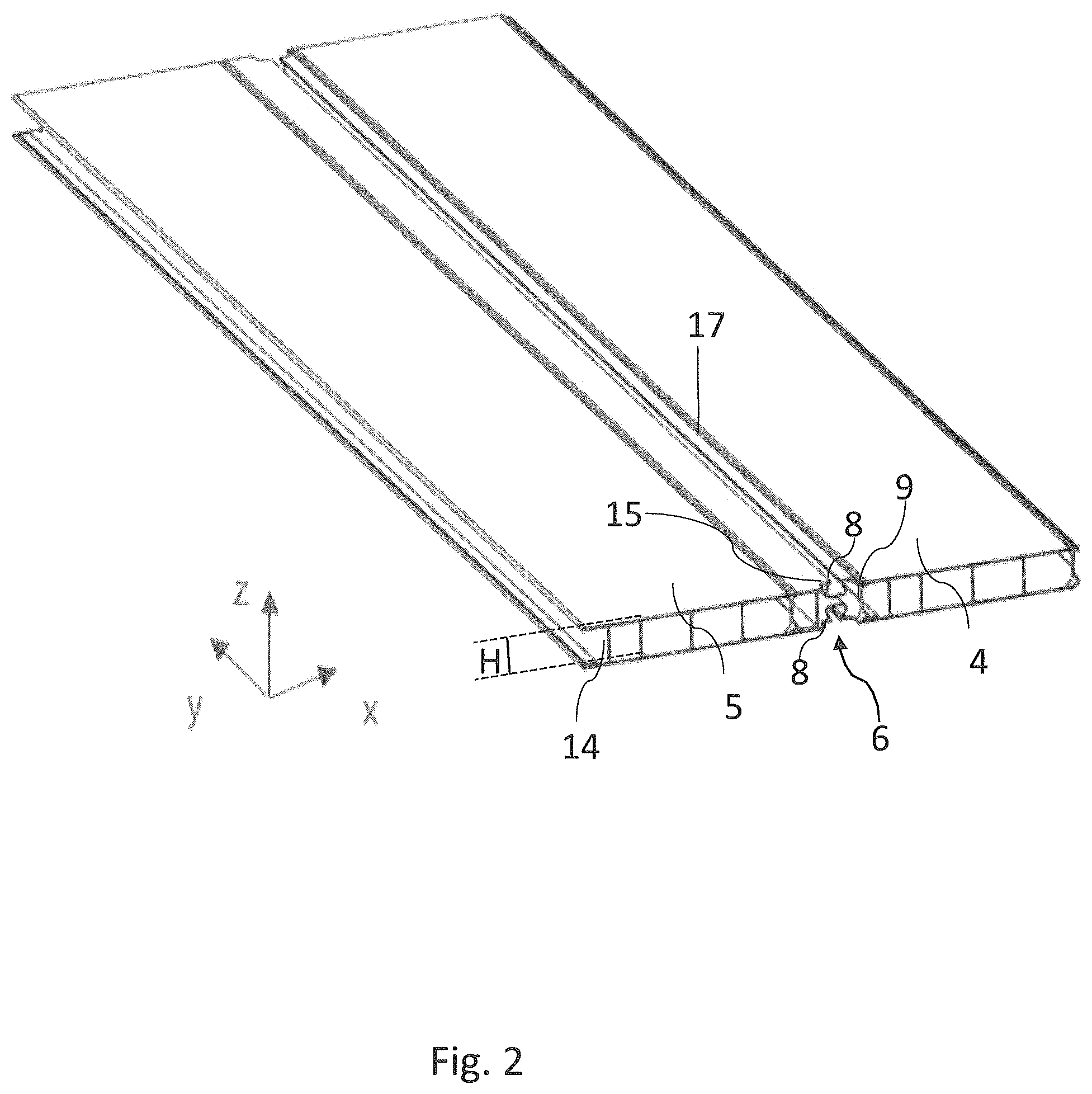 Patent US12552421 Figure 2 – Rail vehicle with dilation profile, method of manufacturing a rail vehicle and dilation profile