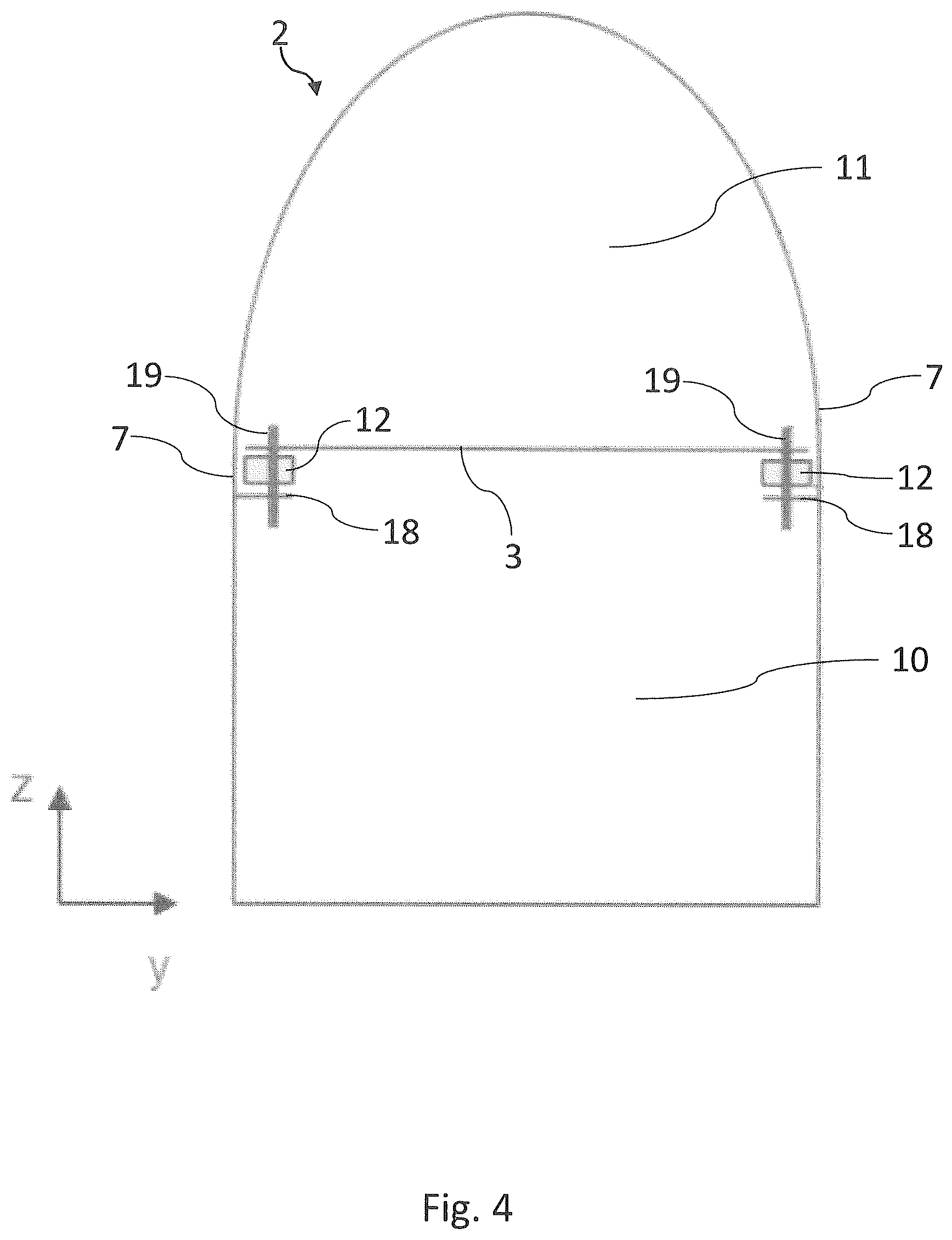 Patent US12552421 Figure 4 – Rail vehicle with dilation profile, method of manufacturing a rail vehicle and dilation profile
