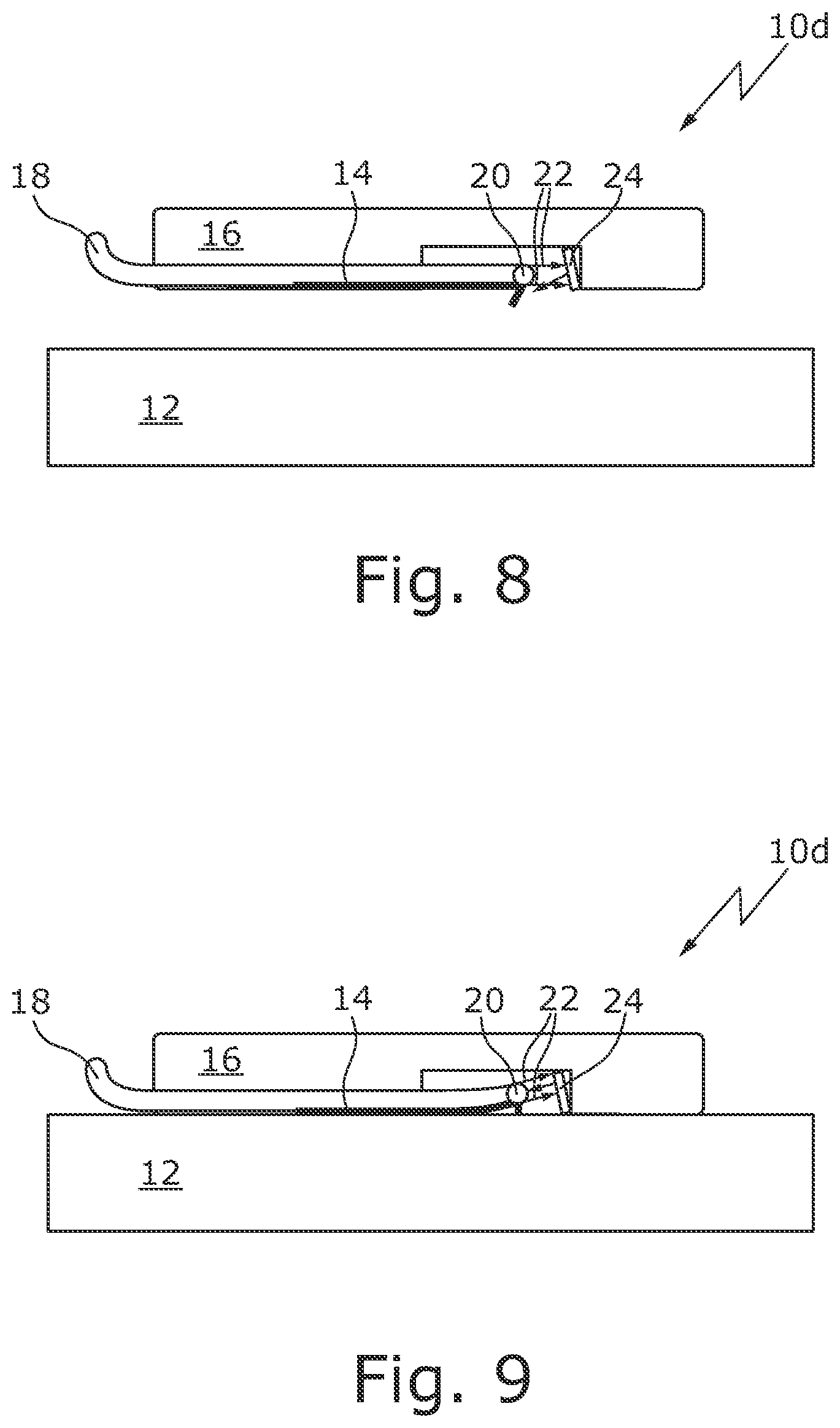 Patent US12552424 Figure 5 – Rail contact element and drop off detection unit