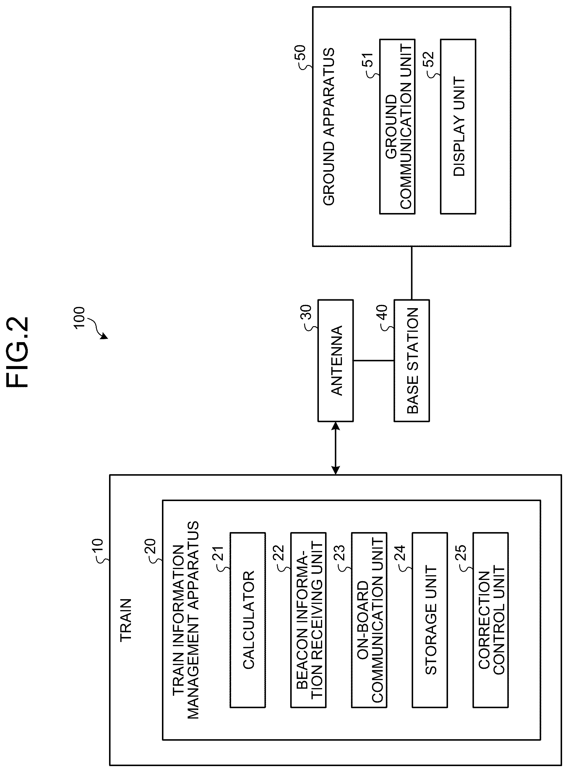 Patent US12552428 Figure 2 – Train information management apparatus, train information management system, and train information management method