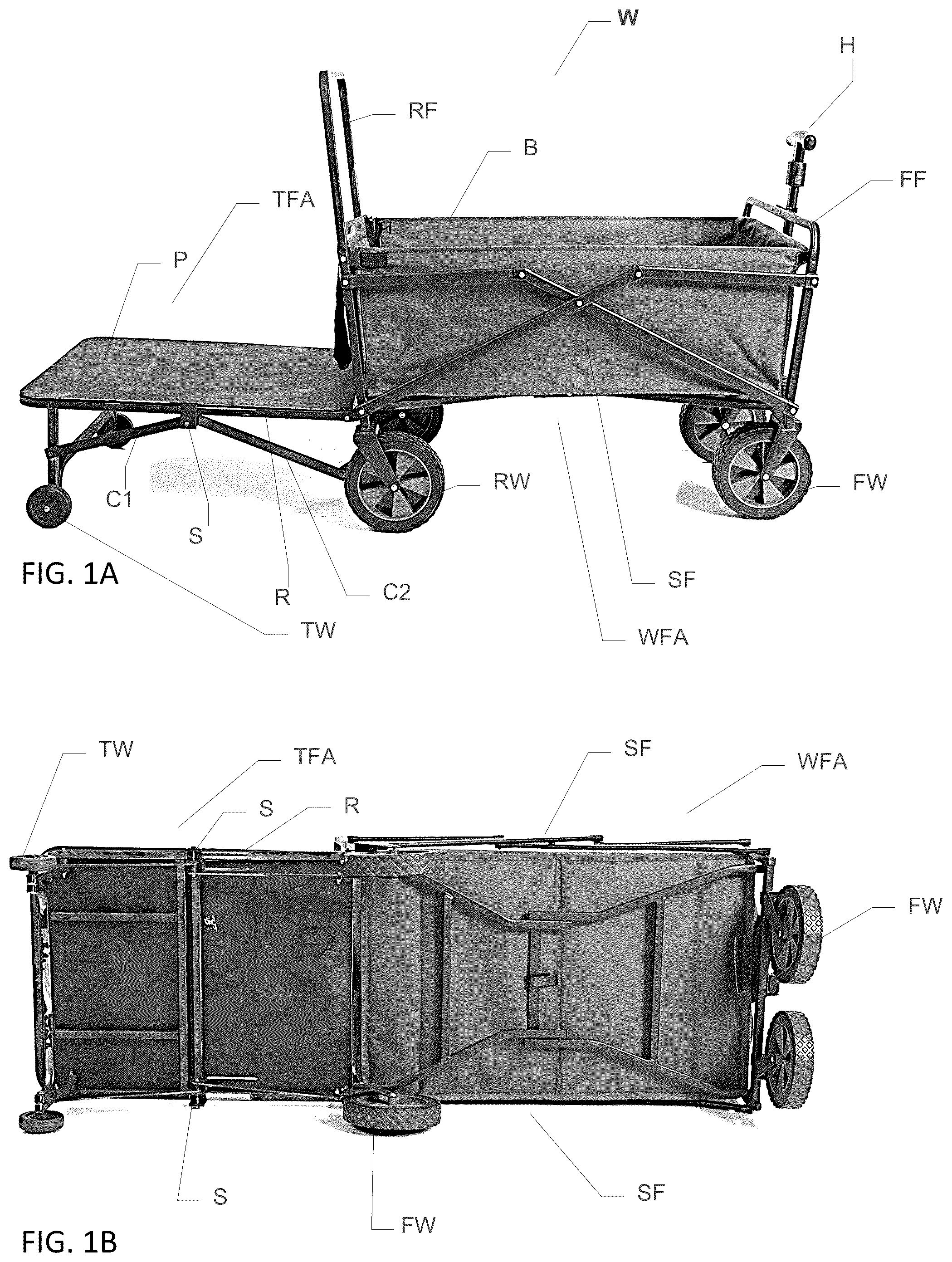 Patent US12552432 Figure 1 – Collapsible wagon tailgate