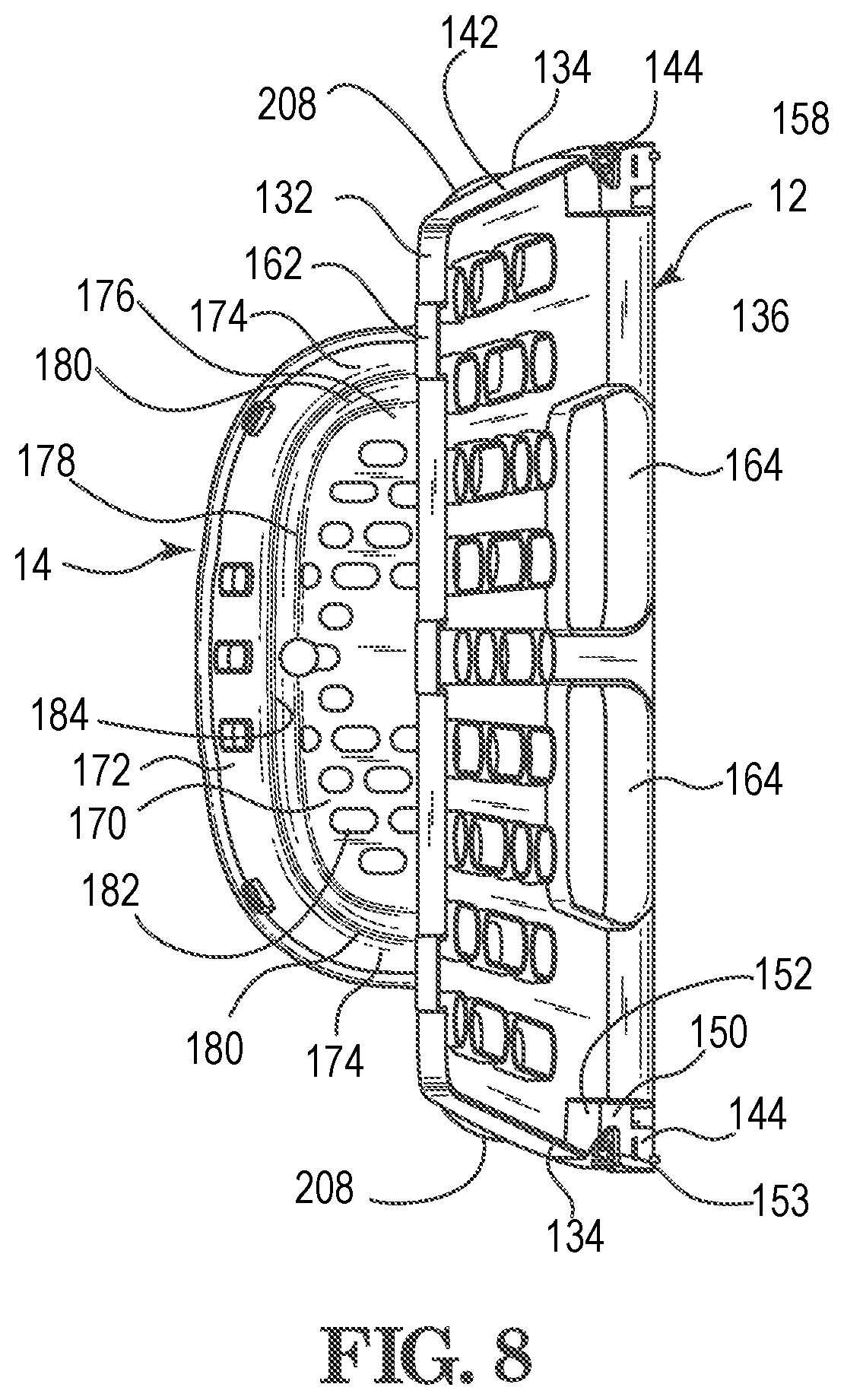 Patent US12552433 Figure 8 – Shopping cart gate with child seat and assemblies thereof