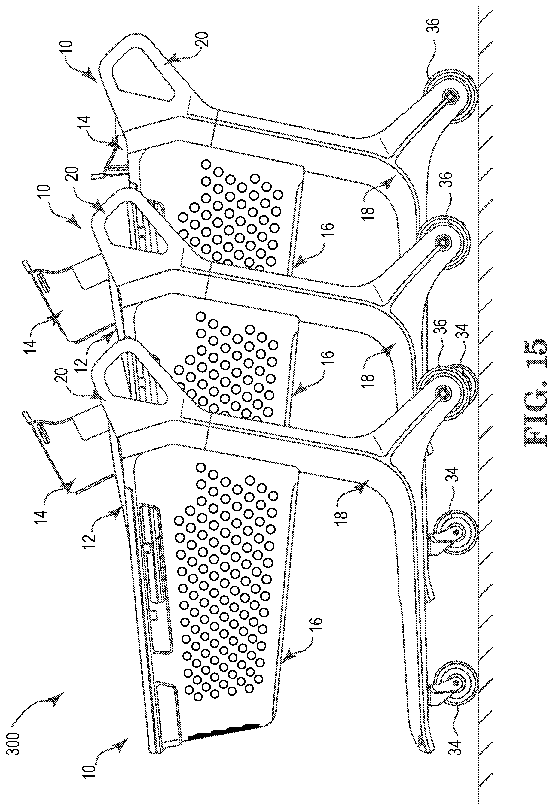 Patent US12552433 Figure 14 – Shopping cart gate with child seat and assemblies thereof