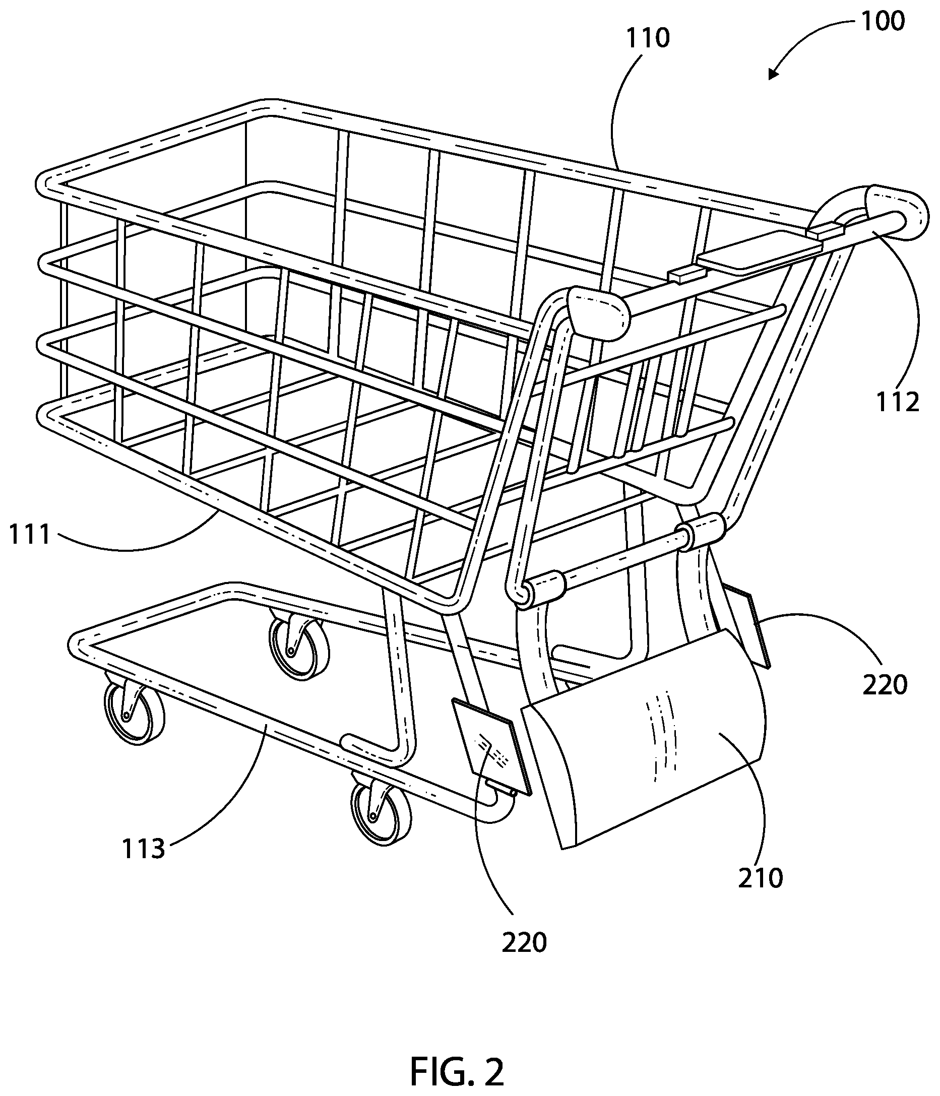 Patent US12552435 Figure 2 – Electric motor shopping cart