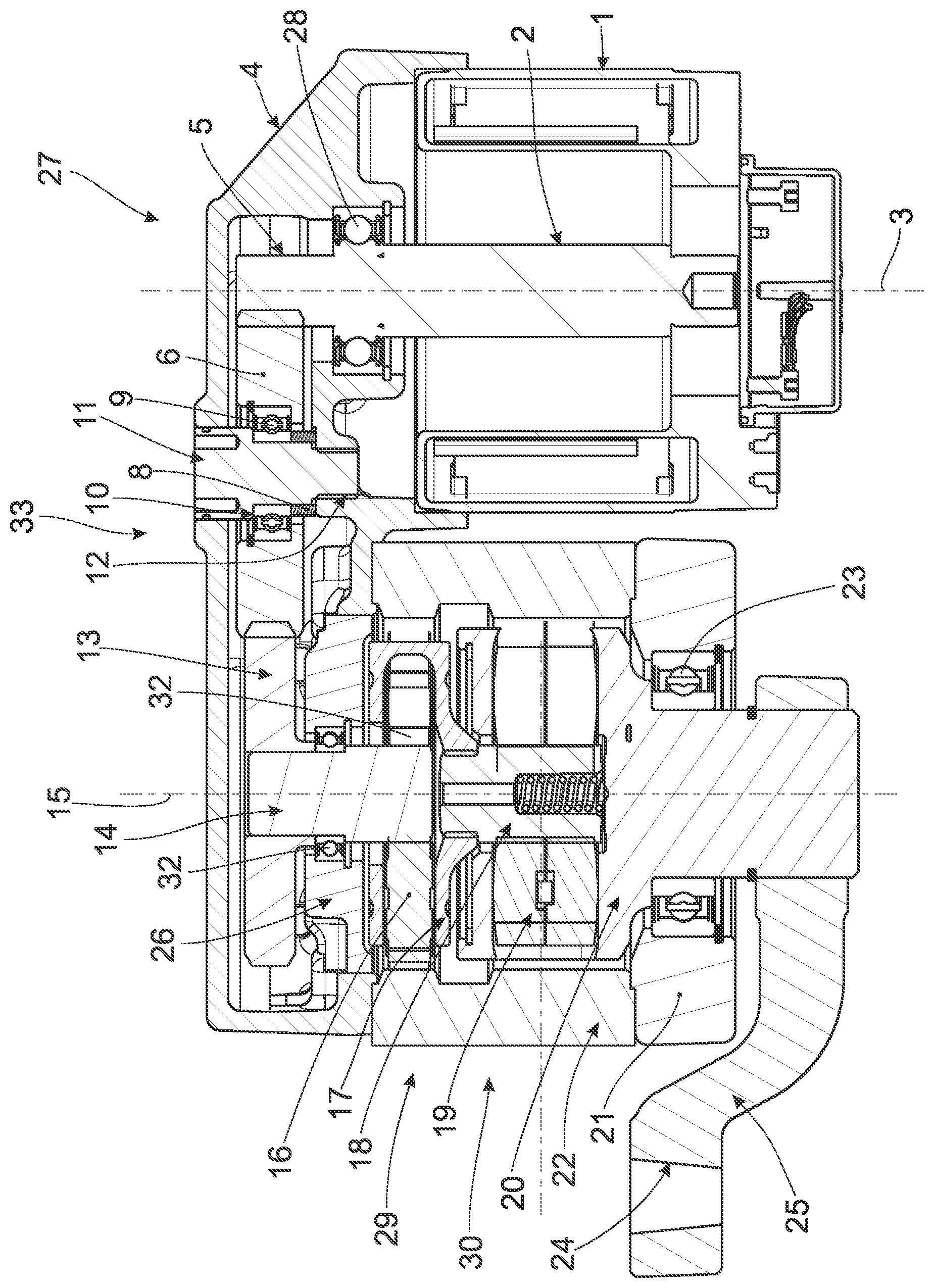 Patent US12552446 Figure 1 – Steering drive for a steering axle of a steerable vehicle, steering axle, and industrial truck