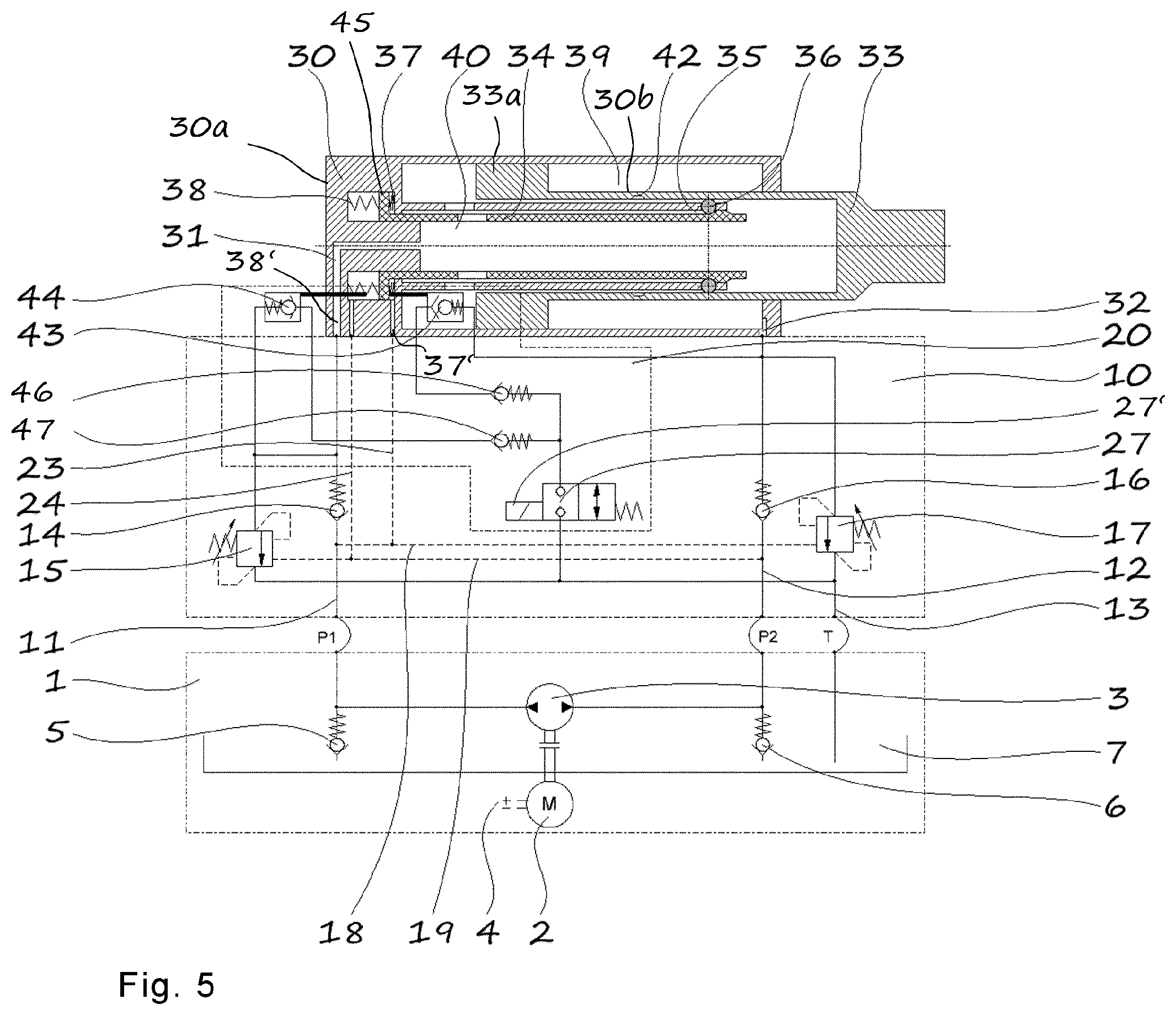 Patent US12552447 Figure 5 – Hydraulic rear axle steering