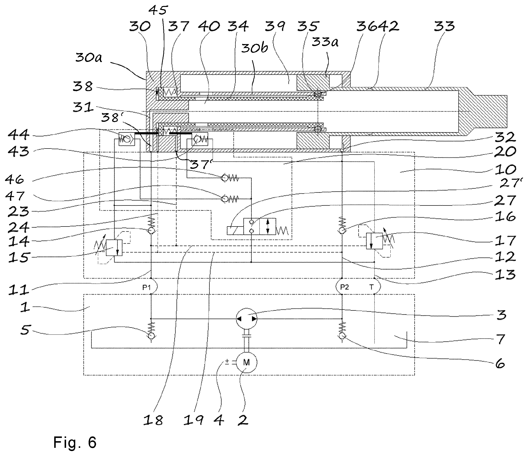 Patent US12552447 Figure 6 – Hydraulic rear axle steering