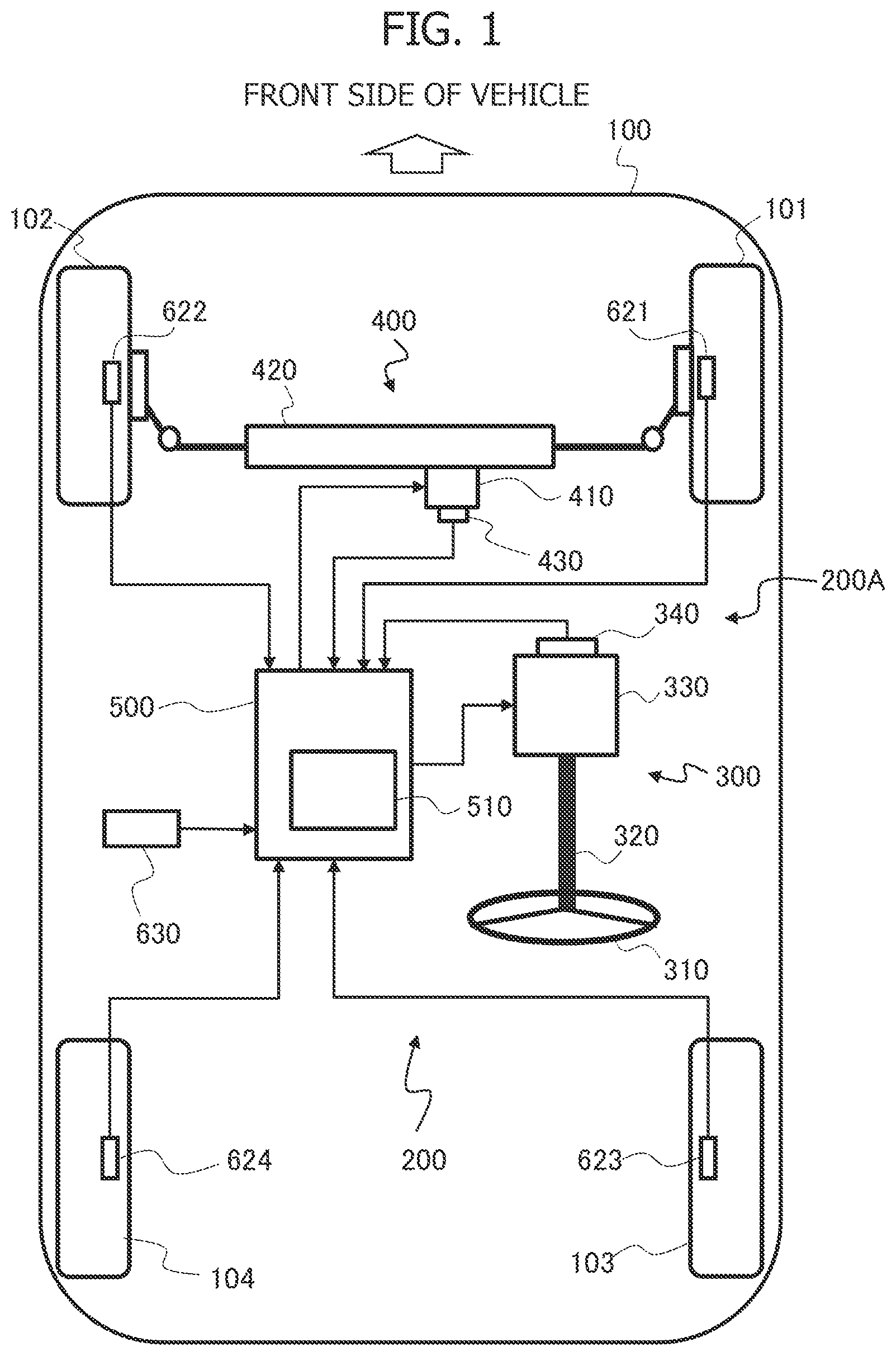Patent US12552451 Figure 1 – Steer-by-wire system, steer-by-wire control apparatus, and steer-by-wire control method