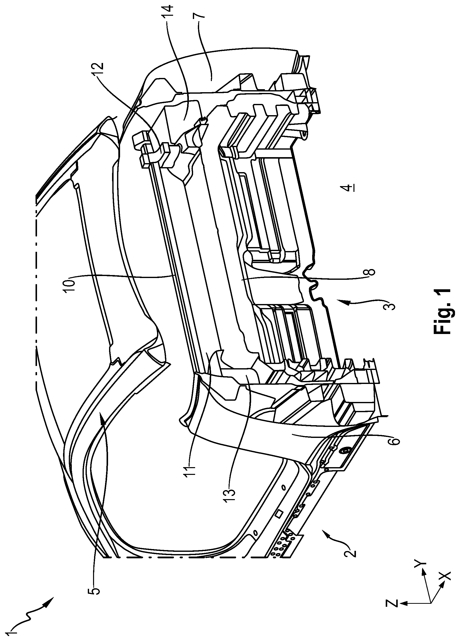 Patent US12552458 Figure 1 – Motor vehicle