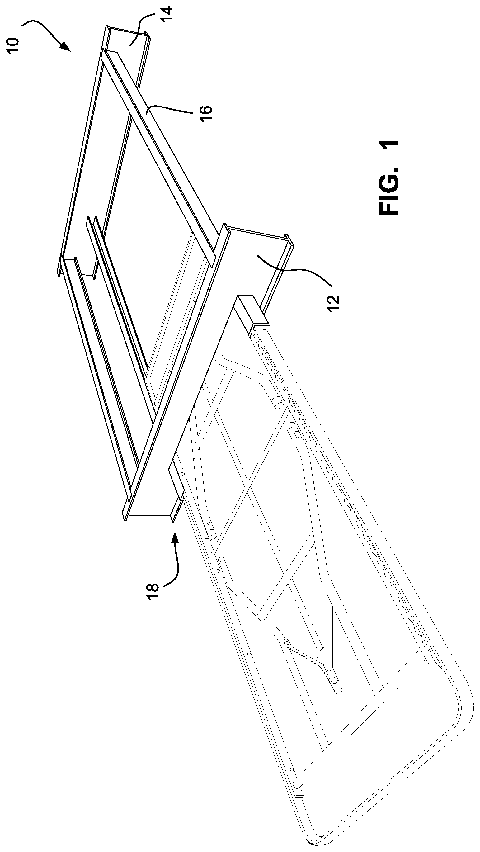 Patent US12552459 Figure 1 – Trailer table storage compartment