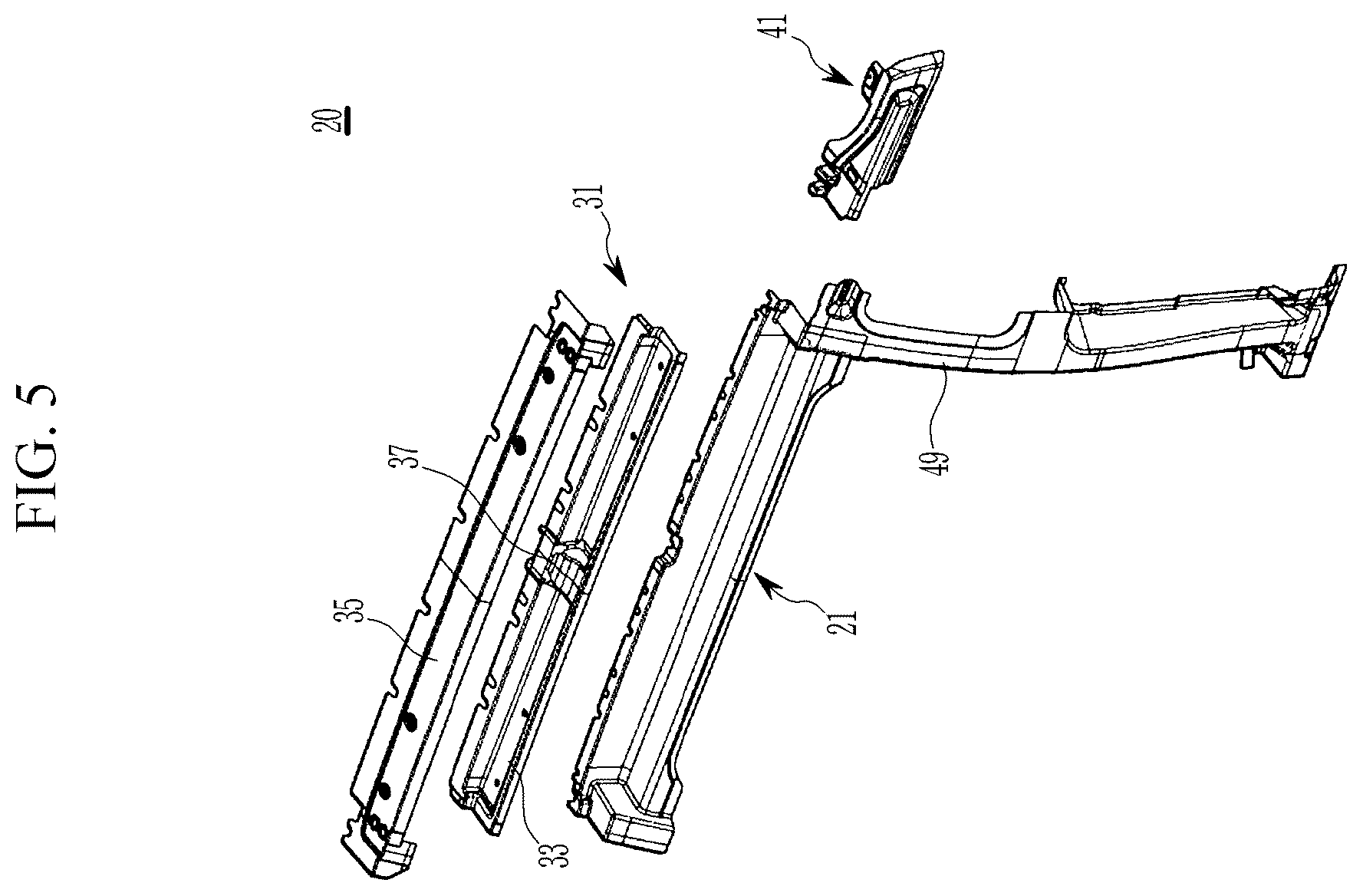 Patent US12552461 Figure 5 – Roof reinforcement structure for vehicle