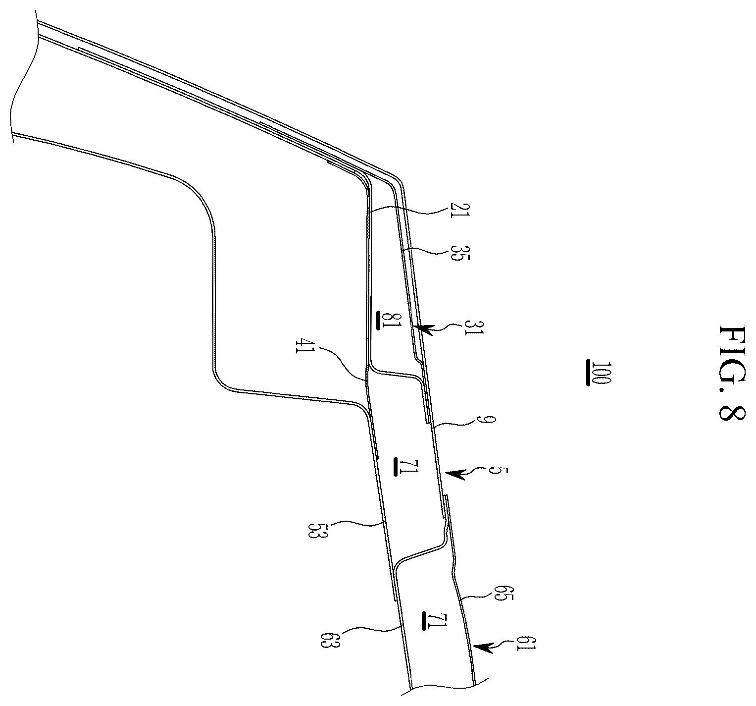 Patent US12552461 Figure 9 – Roof reinforcement structure for vehicle