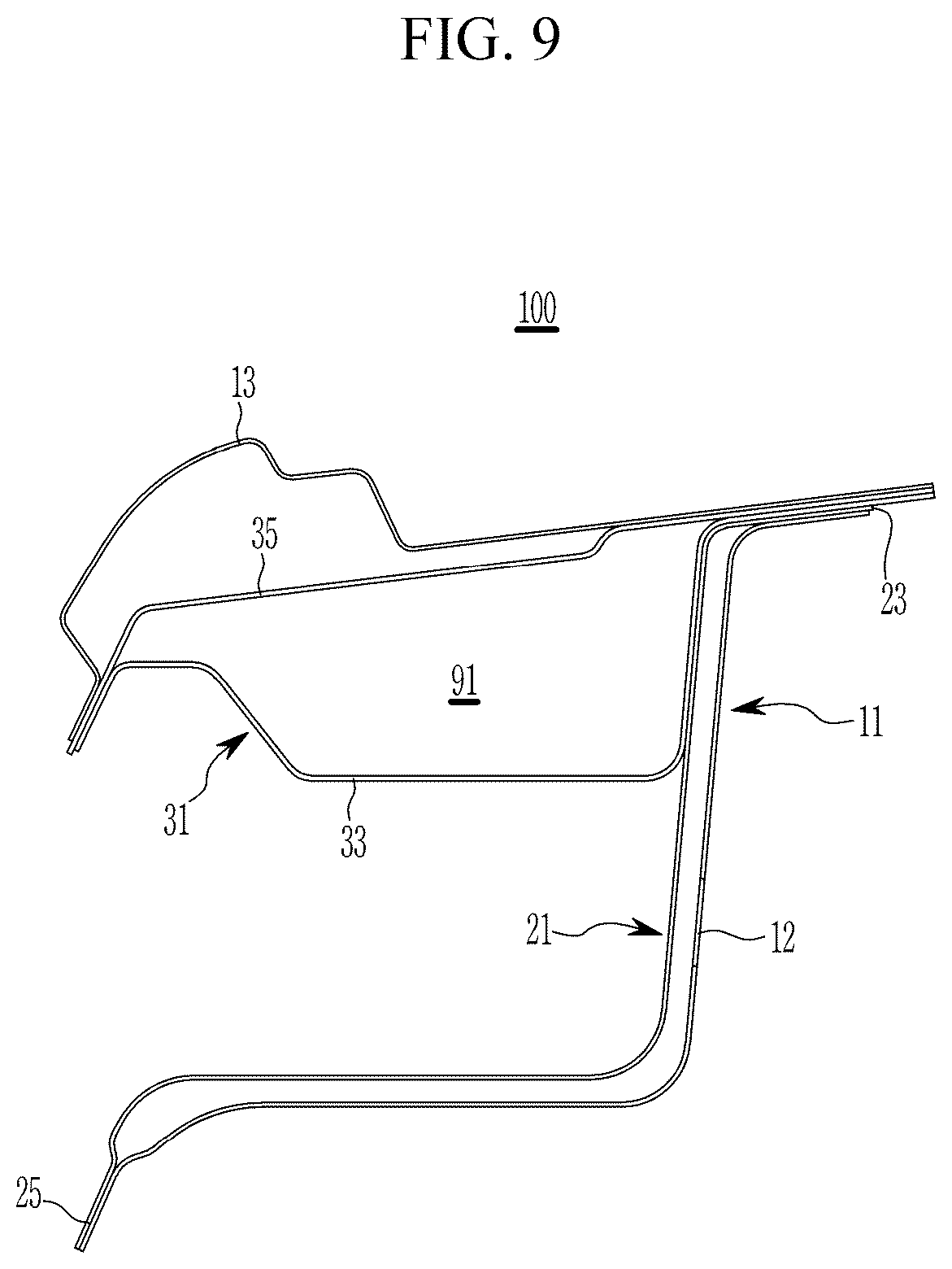 Patent US12552461 Figure 10 – Roof reinforcement structure for vehicle