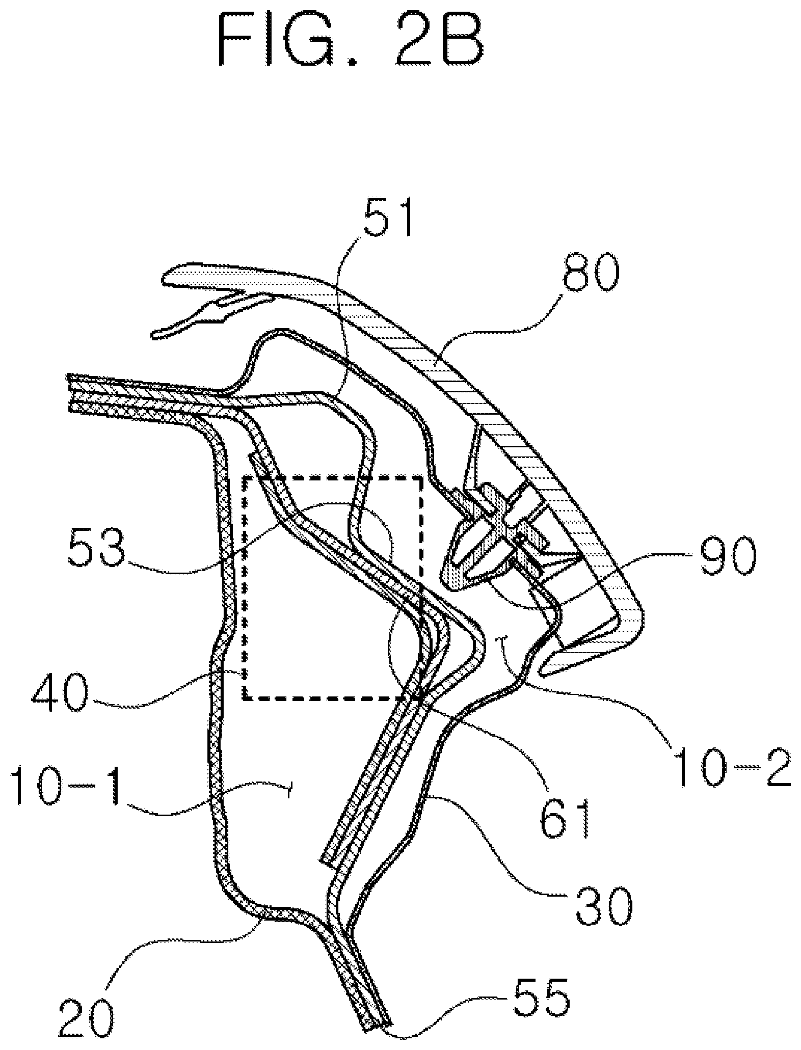 Patent US12552462 Figure 3 – Vehicle A-pillar garnish structure having no clip escape hole