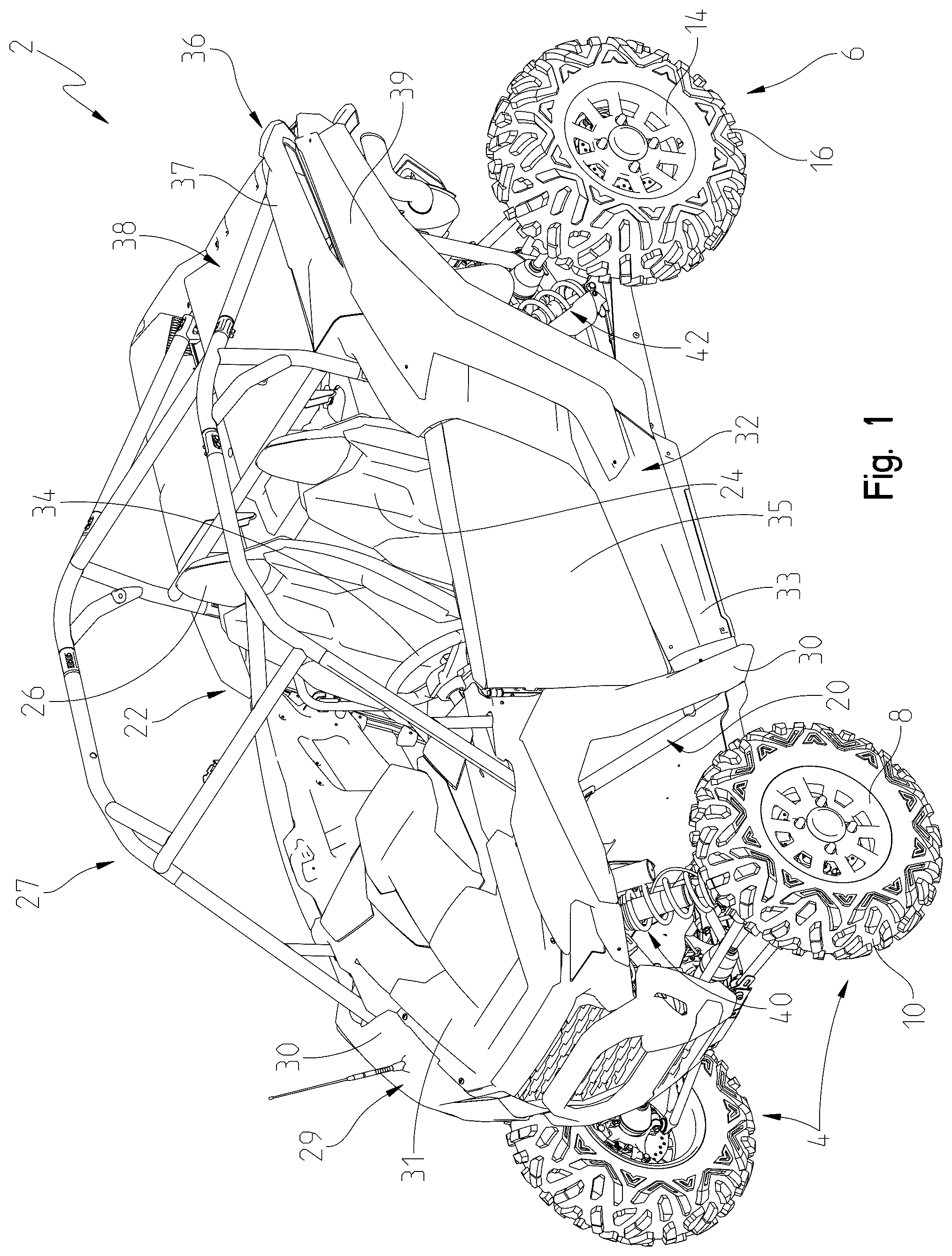Patent US12552464 Figure 1 – Off-road vehicle