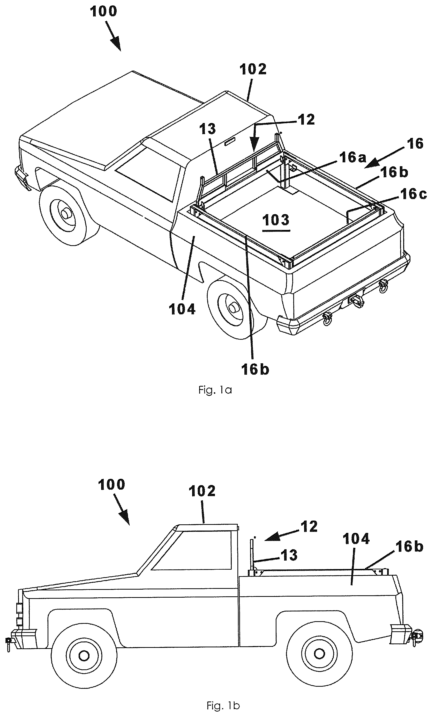 Patent US12552466 — Height adjustable storage rack for a pickup truck bed — Figure 1