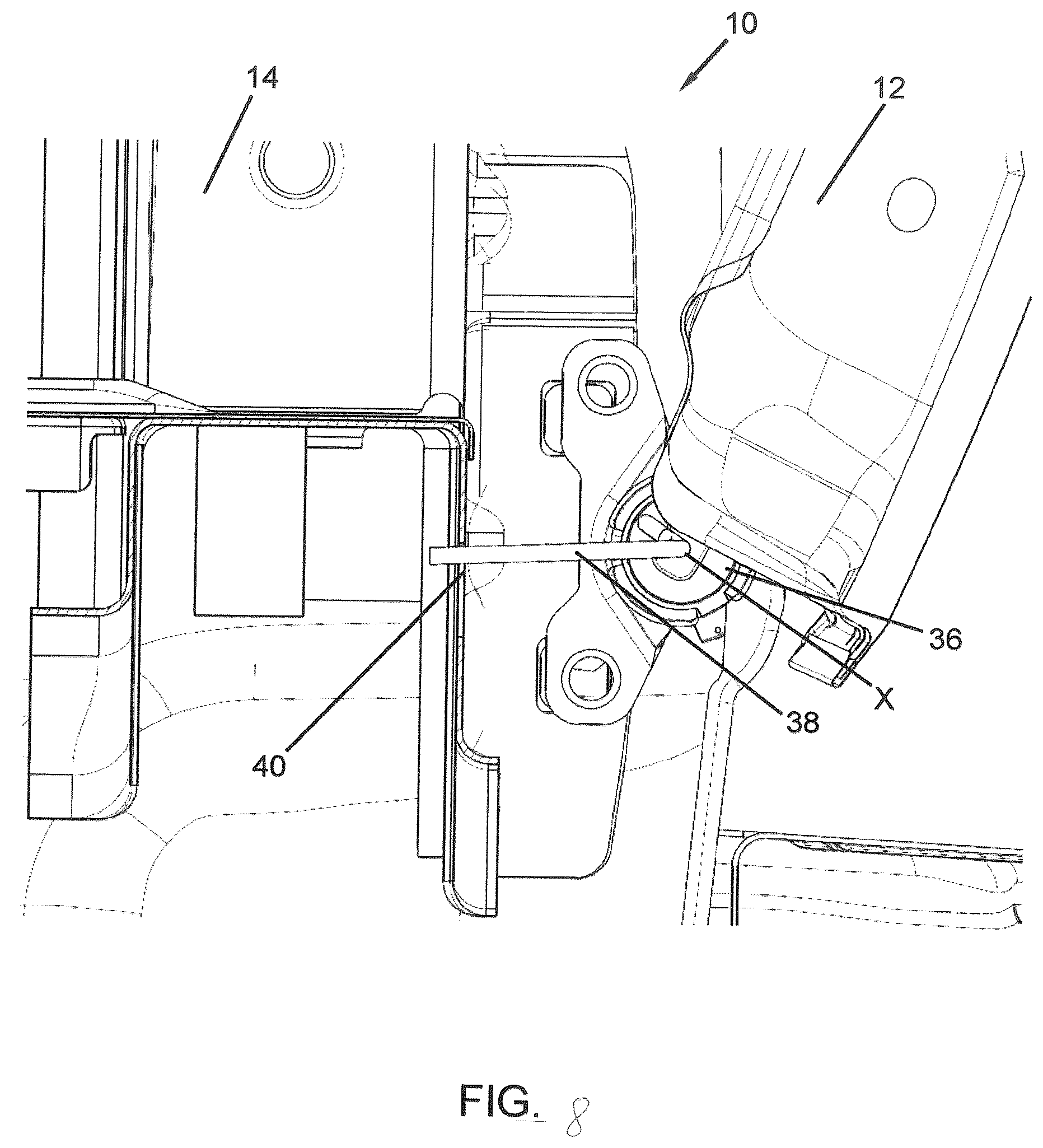 Patent US12552467 Figure 8 – Drive device for a hatch