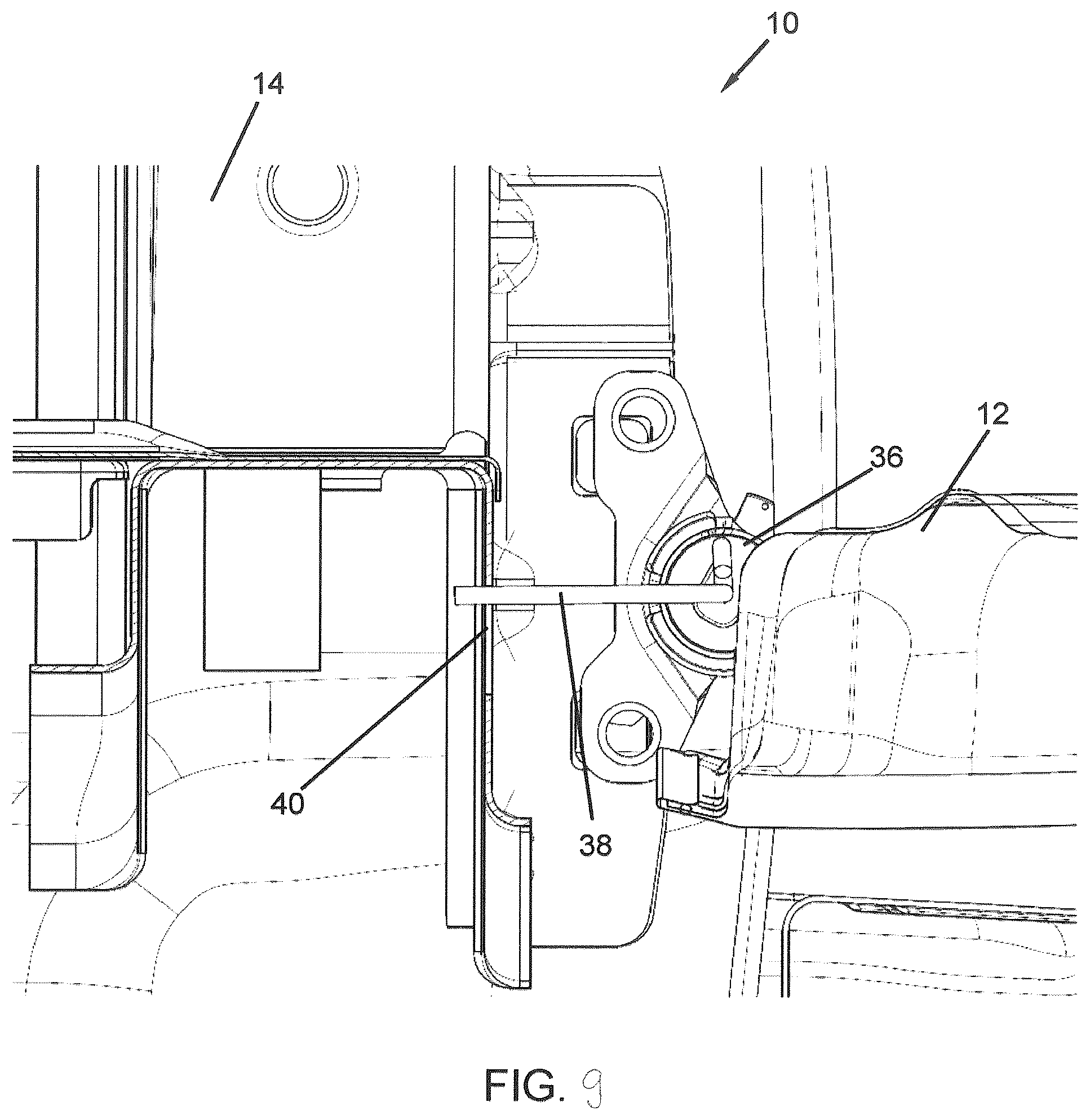 Patent US12552467 Figure 9 – Drive device for a hatch
