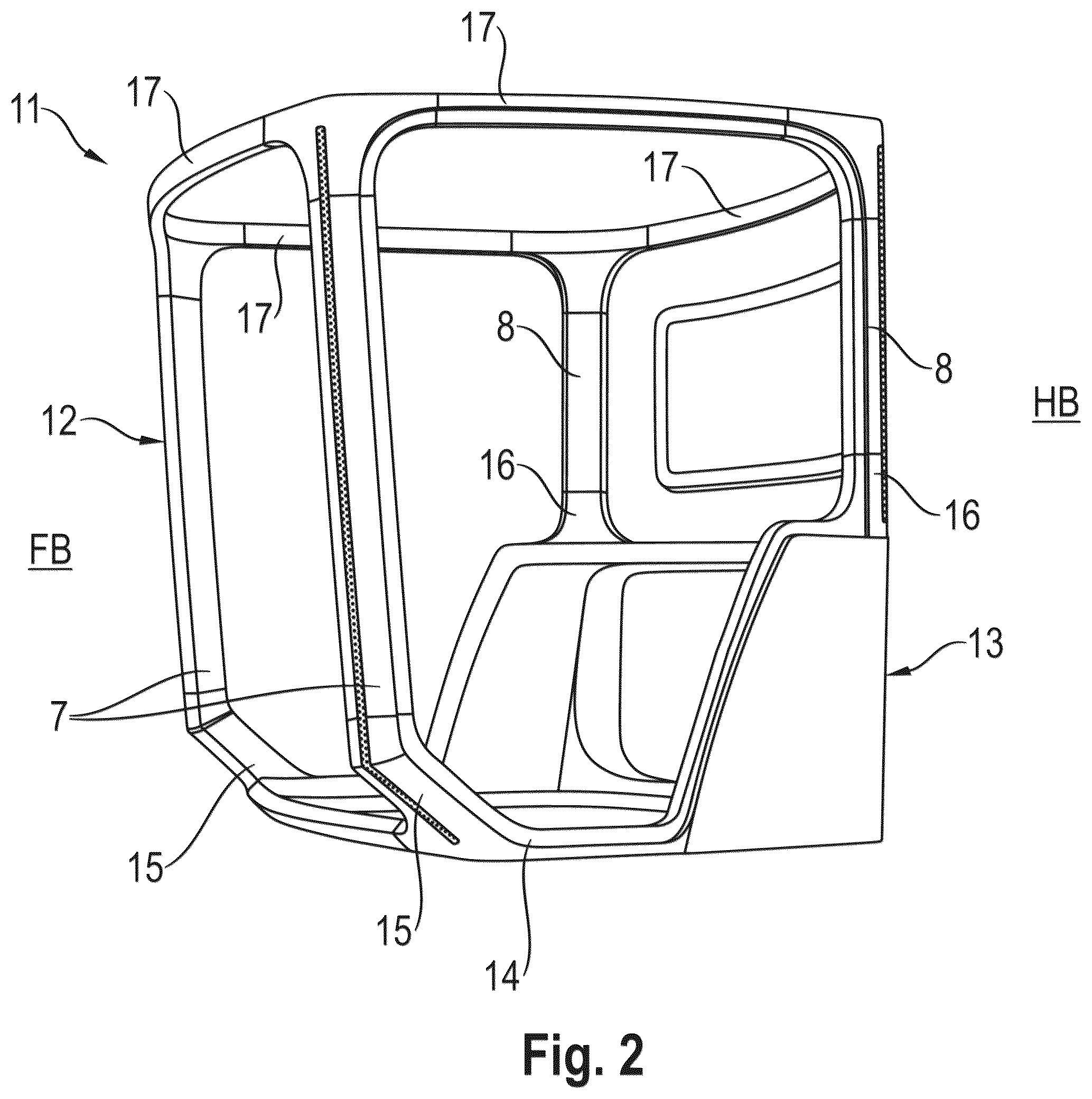 Patent US12552468 Figure 2 – Driver's cab for an agricultural work vehicle